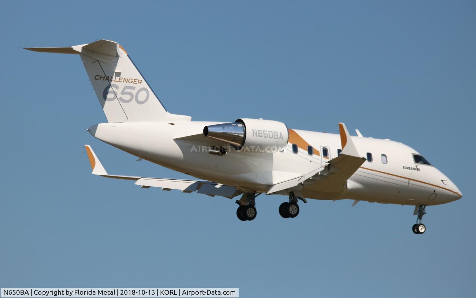 N650BA, 2018 Bombardier CL-600-2B16 Challenger 650 C/N 6113, Challenger 650 zx ICT-ORL