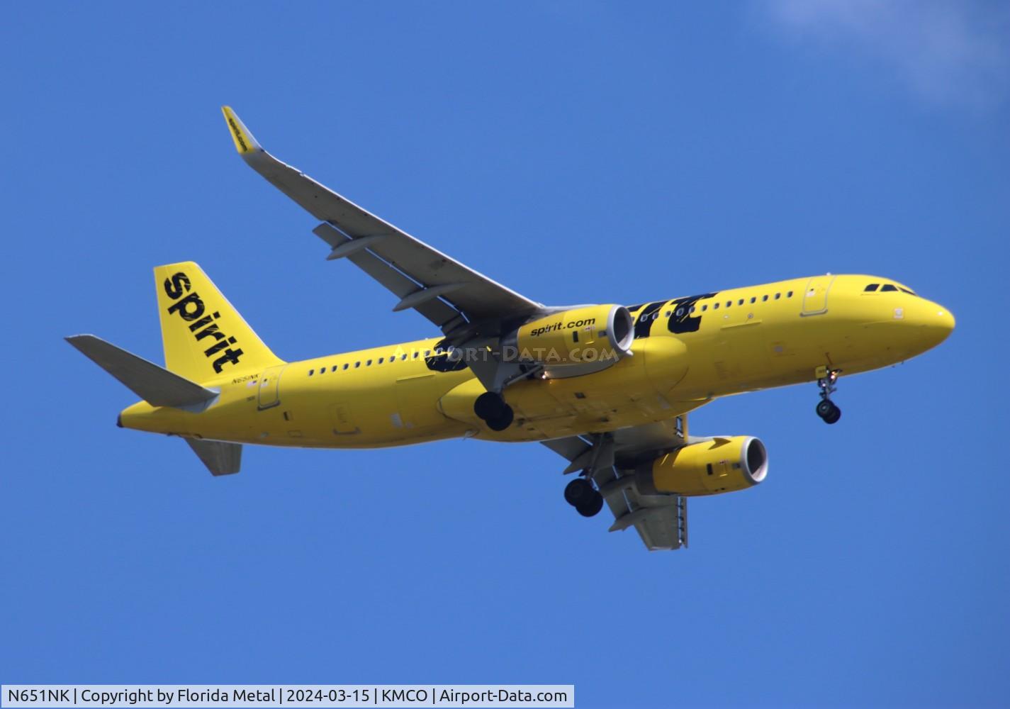 N651NK, 2017 Airbus A320-232 C/N 8018, NKS A320 yellow zx CLT-MCO
