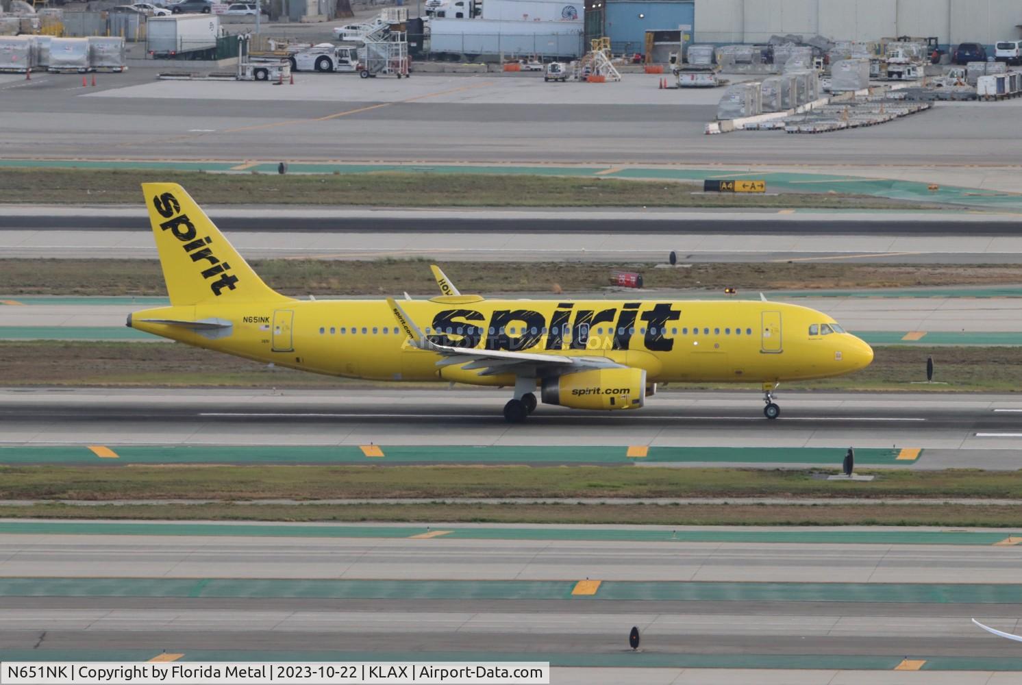 N651NK, 2017 Airbus A320-232 C/N 8018, NKS A320 yellow zx LAX-BWI