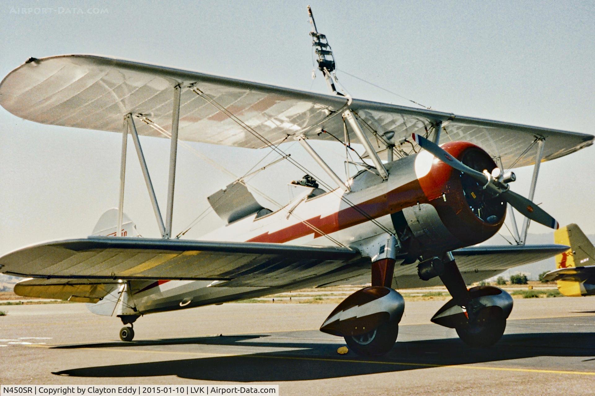 N450SR, 1942 Boeing B75N1 C/N 75-7016, Livermore Airport in California.