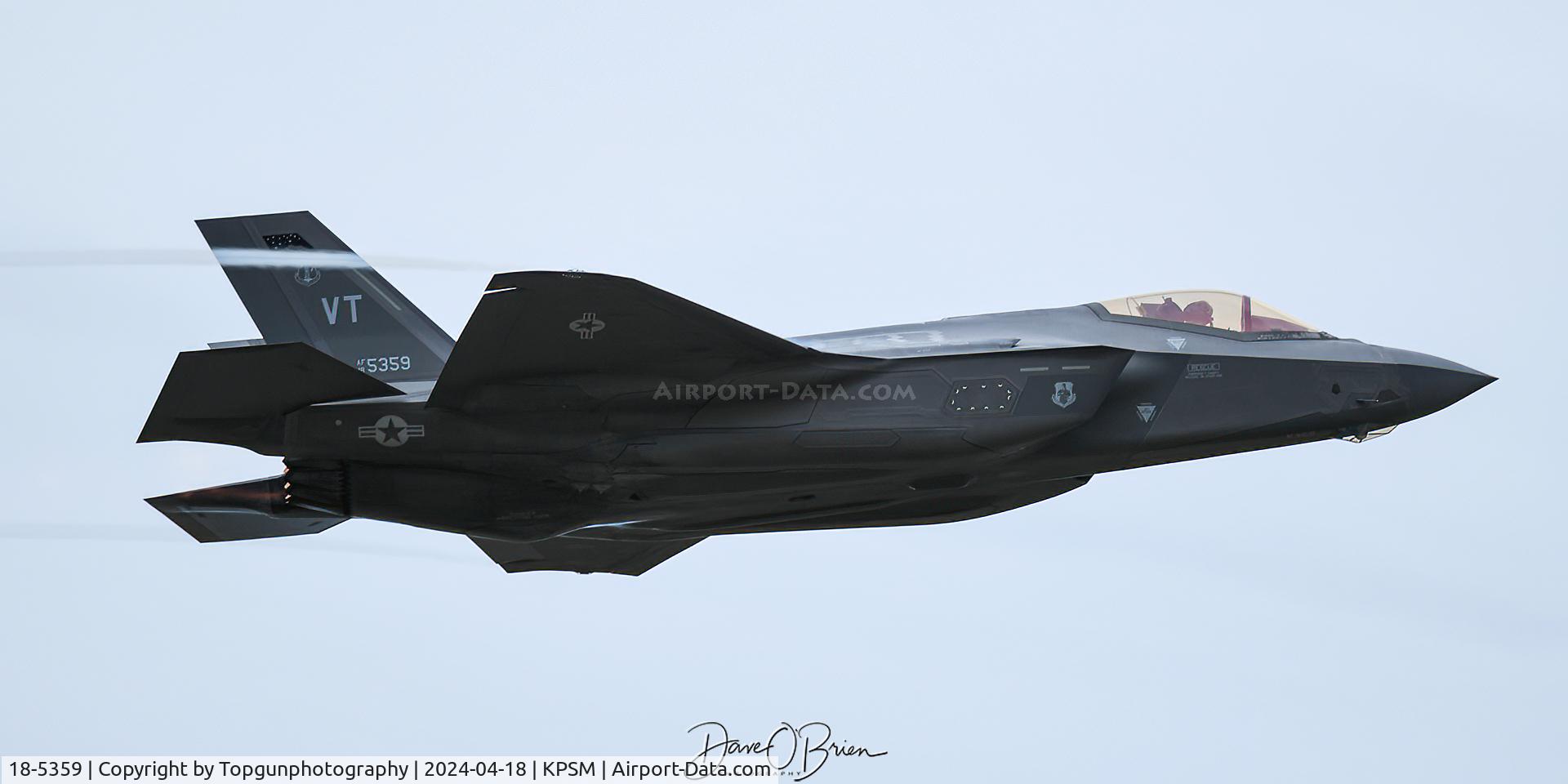 18-5359, 2018 Lockheed Martin F-35A Lightning II C/N AF-250, ORCA52 Full Burner off RW16