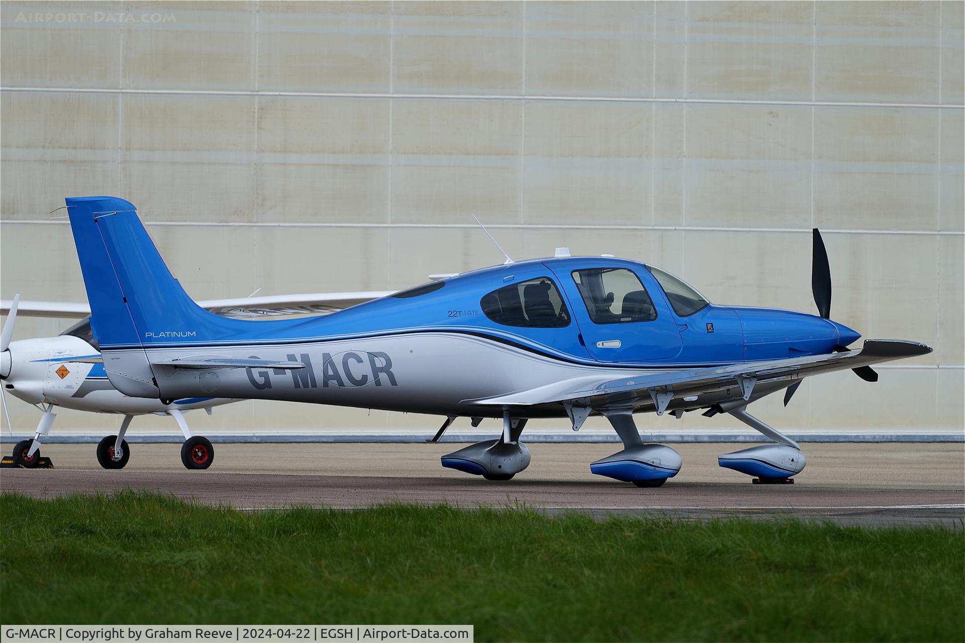 G-MACR, 2018 Cirrus SR-22T C/N 1704, Parked at Norwich.