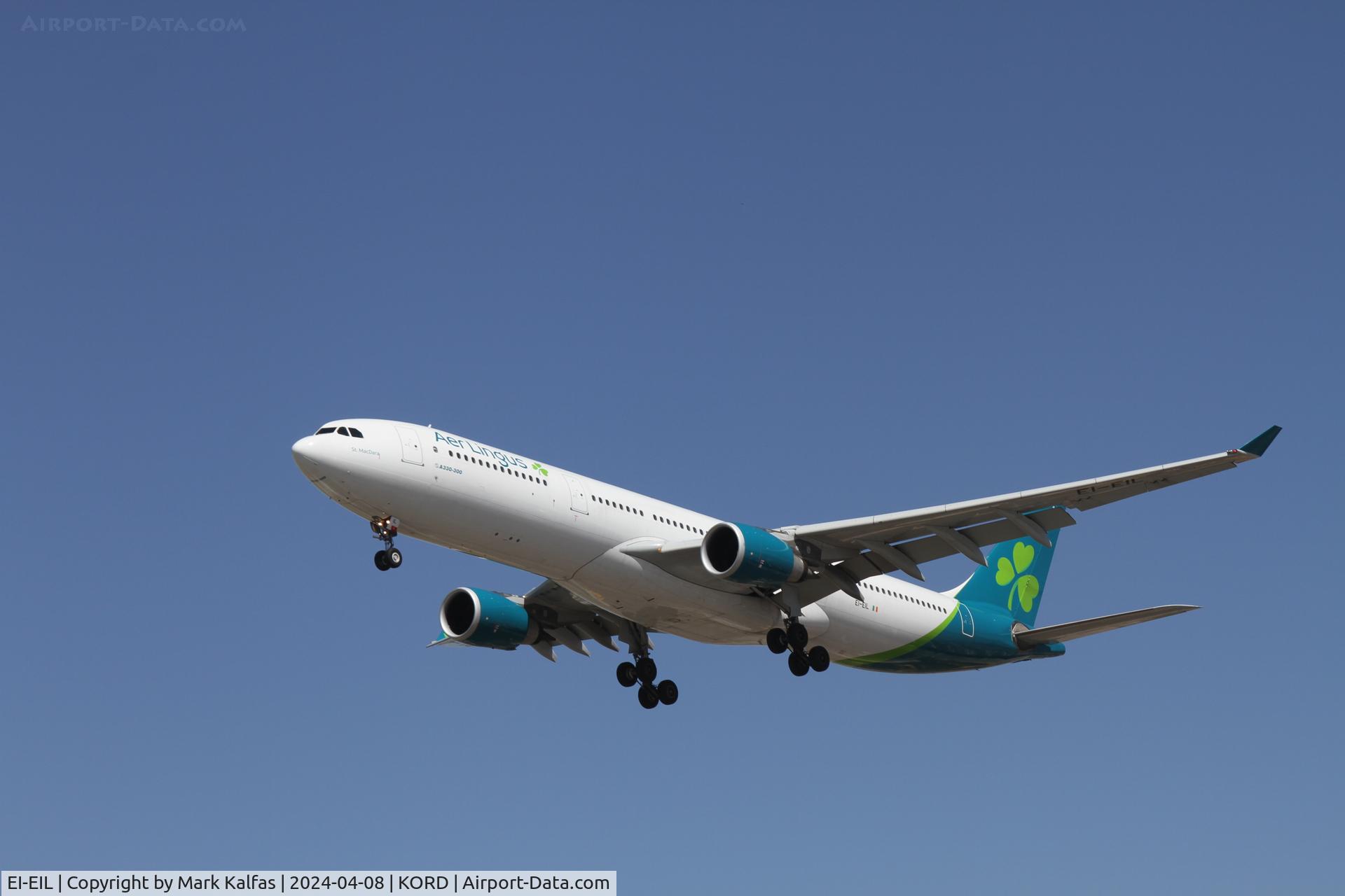 EI-EIL, 2007 Airbus A330-302 C/N 893, A333 Aer Lingus Airbus A330-302 EI-EIL EIN123 EIDW-KORD, landing 28C KORD during the solar eclipse