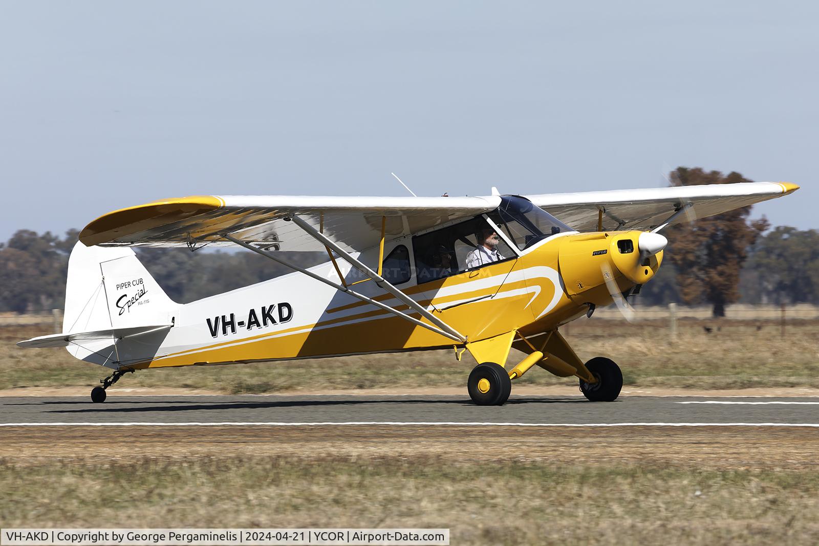 VH-AKD, 1949 Piper PA-11S Cub Special C/N 11-894, Antique Aeroplane Association of Australia National Fly-in 2024.