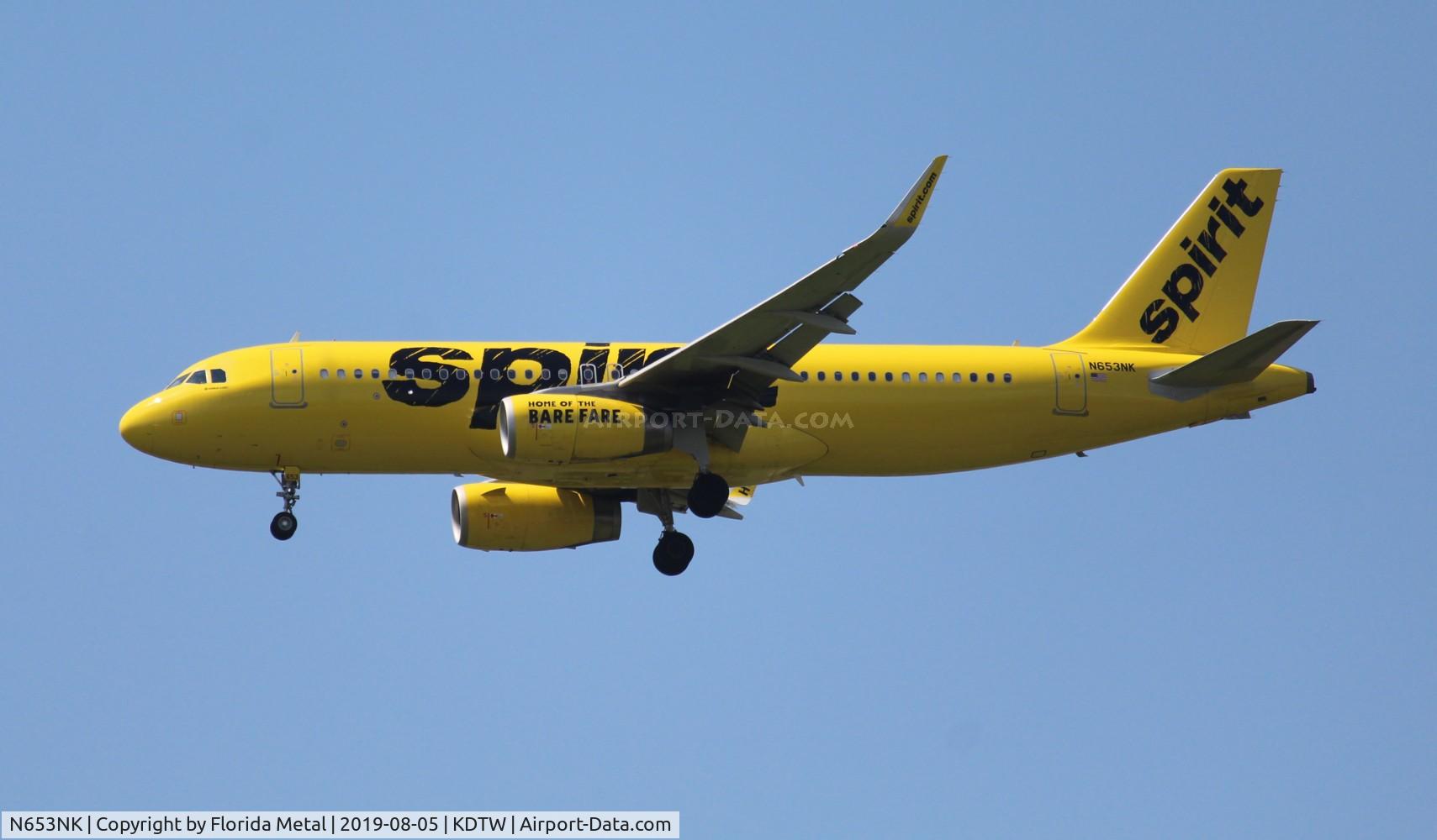 N653NK, 2018 Airbus A320-232 C/N 8012, NKS A320 yellow zx RSW-DTW