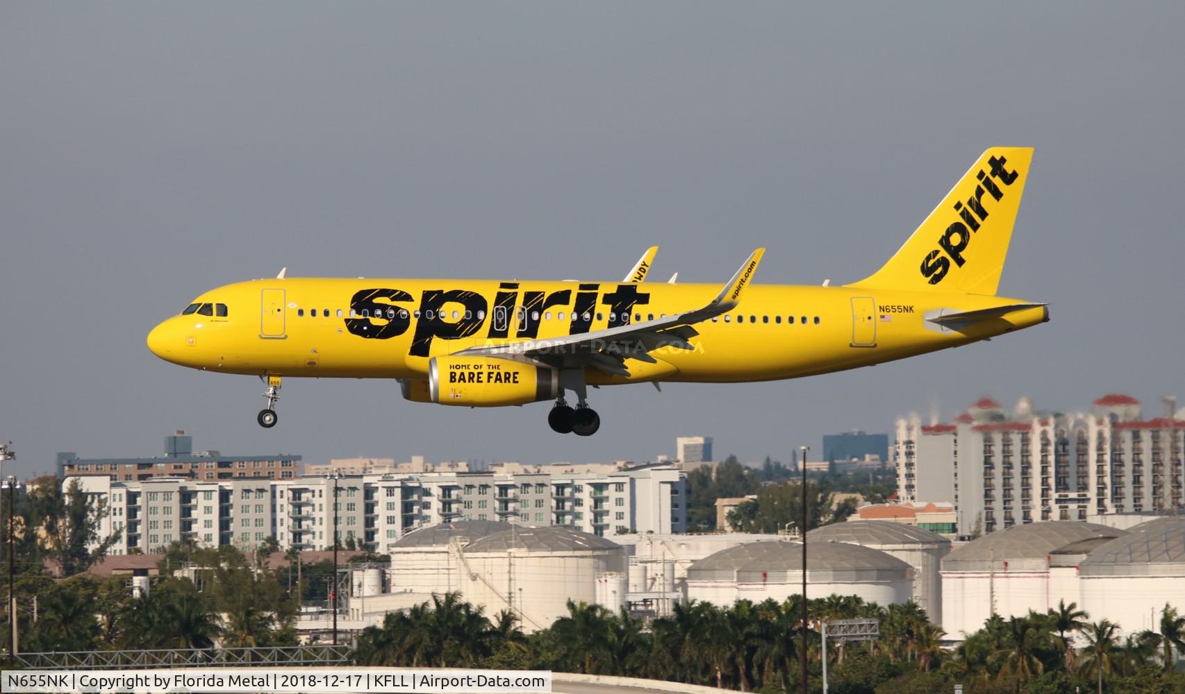 N655NK, 2018 Airbus A320-232 C/N 8376, NKS A320 yellow zx IND-FLL