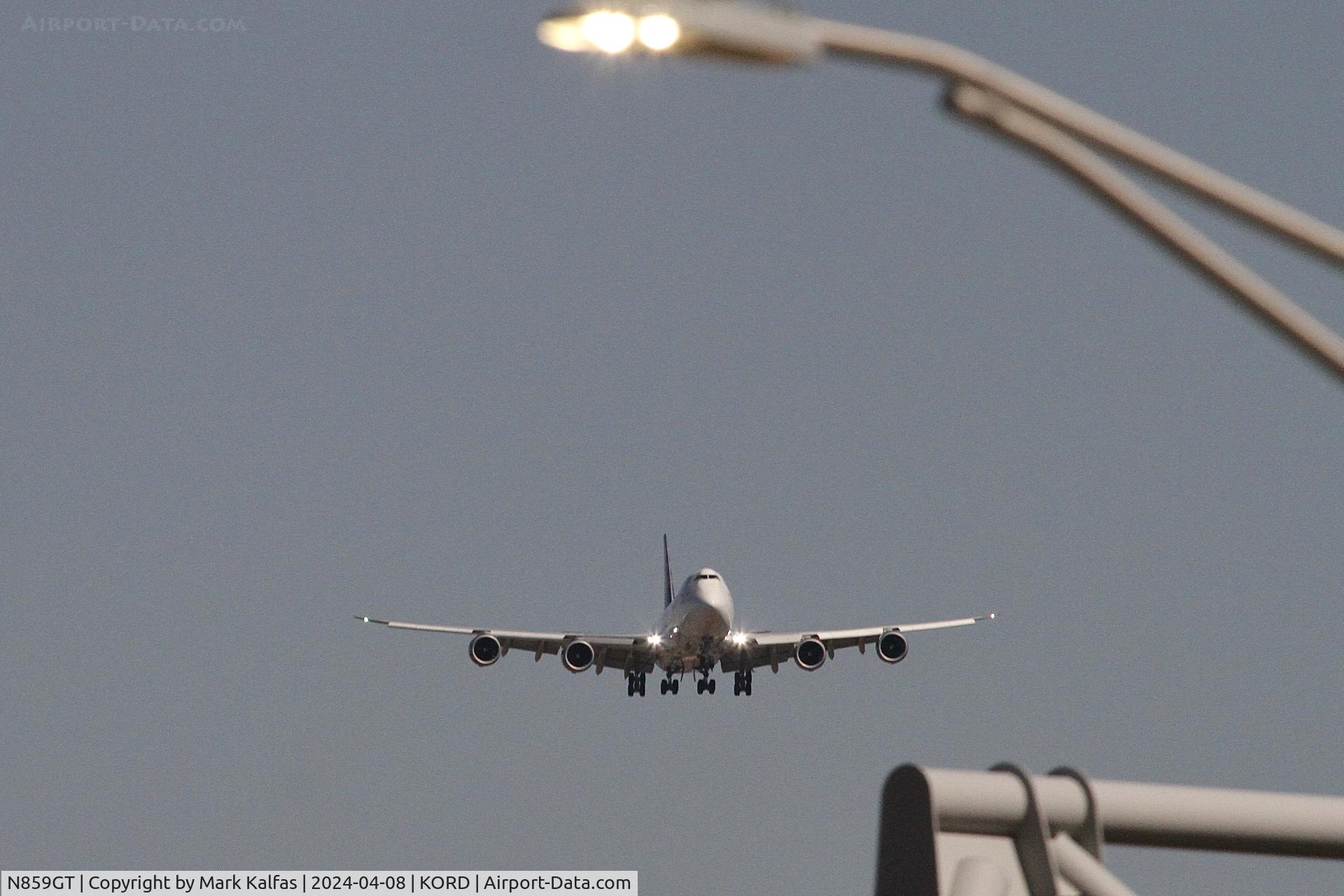 N859GT, 2015 Boeing 747-87UF C/N 62441, B748 Atlas Air Boeing 747-87UF N859GT GTI8102 DFW-ORD, landing on 28C ORD during the Solar Eclipse