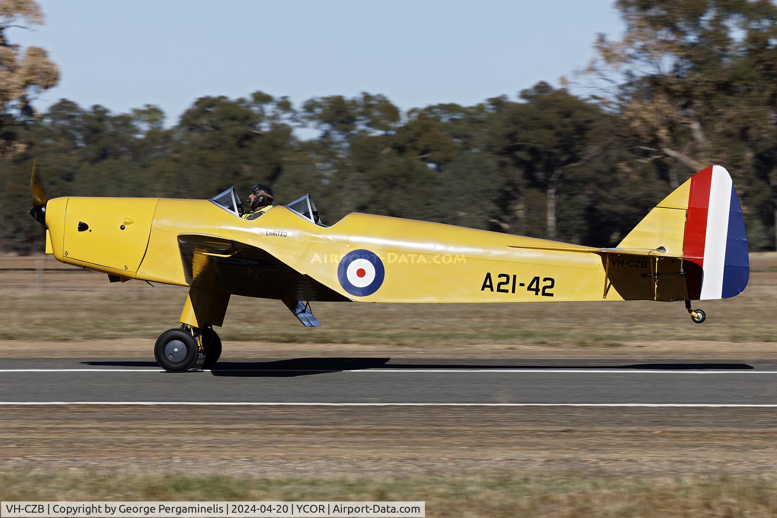 VH-CZB, 1939 De Havilland DH-94 Moth C/N 94067, Antique Aeroplane Association of Australia National Fly-in 2024.