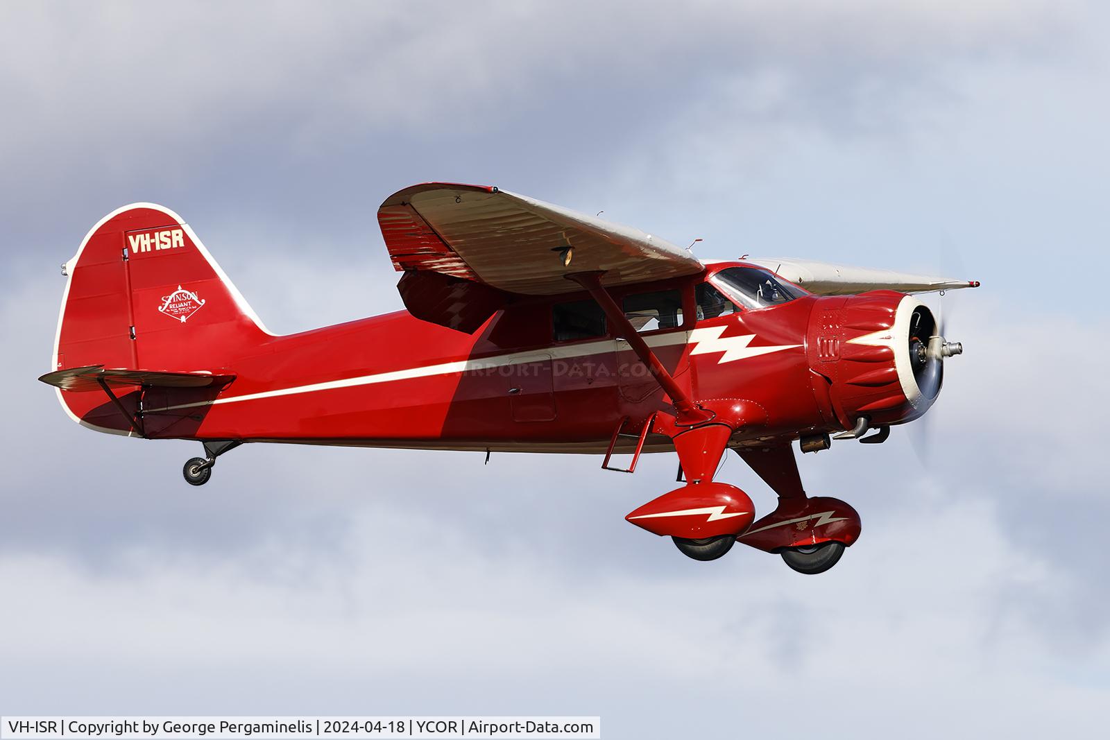 VH-ISR, 1937 Stinson SR-9E Reliant C/N 5209, Antique Aeroplane Association of Australia National Fly-in 2024.