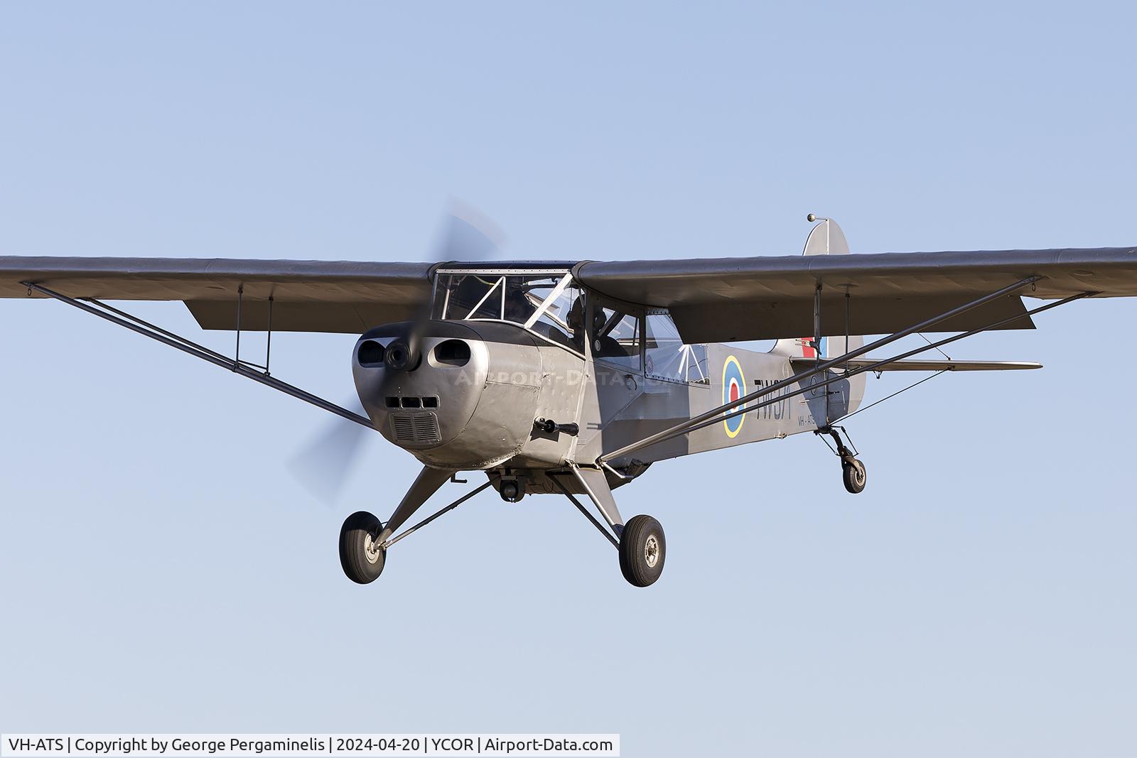 VH-ATS, 1944 Taylorcraft J Auster 5 C/N 1736, Antique Aeroplane Association of Australia National Fly-in 2024.