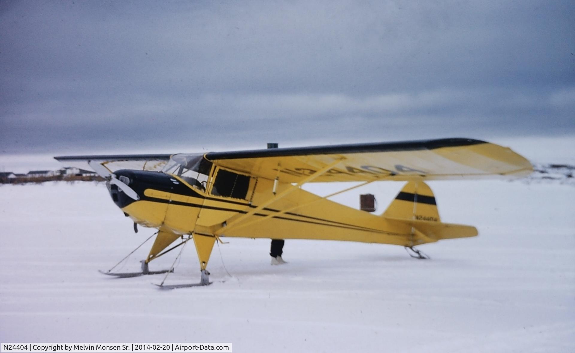 N24404, 1940 Taylorcraft BC-65 C/N 1740, At Pederson Point Cannery's strip, Naknek, Alaska 1956