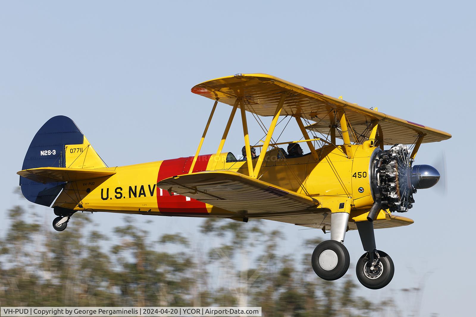 VH-PUD, 1943 Boeing Company N2S-3 Kaydet (B75N1) C/N 75-7315, Antique Aeroplane Association of Australia National Fly-in 2024.