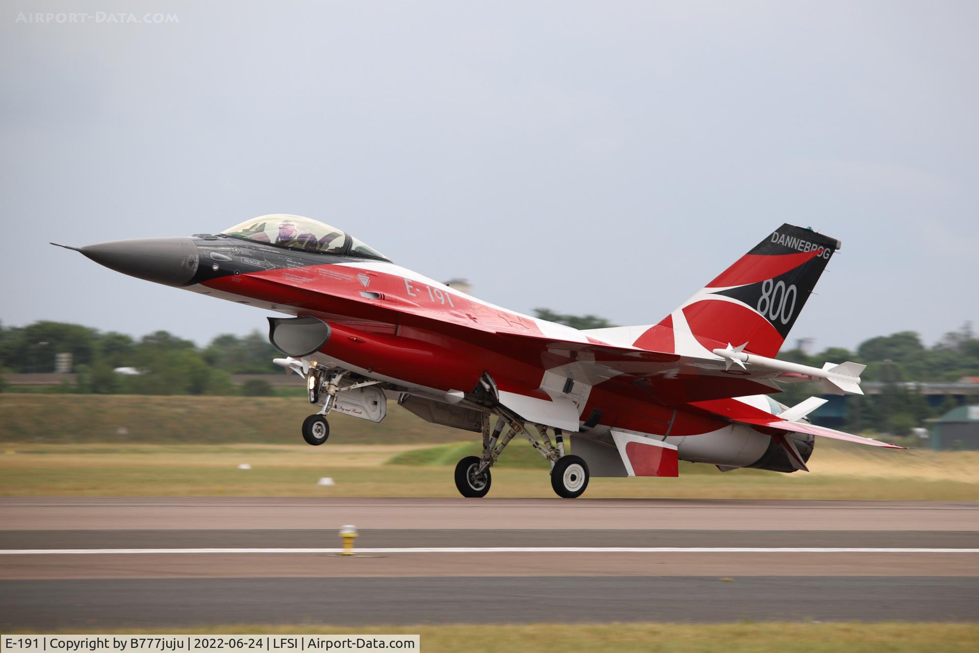 E-191, 1978 SABCA F-16AM Fighting Falcon C/N 6F-18, during Saint-Dizier airshow 2022