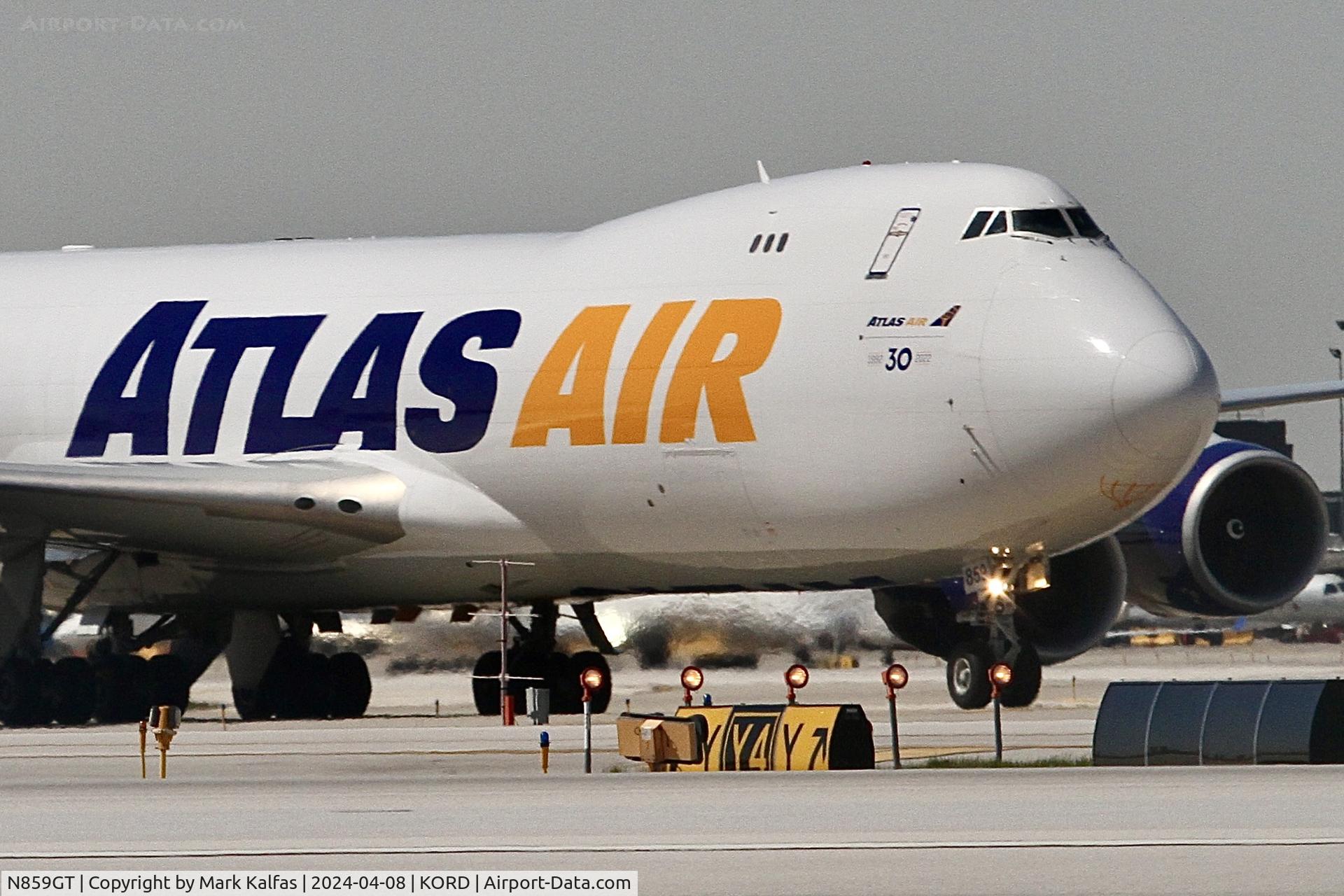N859GT, 2015 Boeing 747-87UF C/N 62441, B748 Atlas Air Boeing 747-87UF N859GT GTI8102 DFW-ORD, arriving ORD during the Solar Eclipse