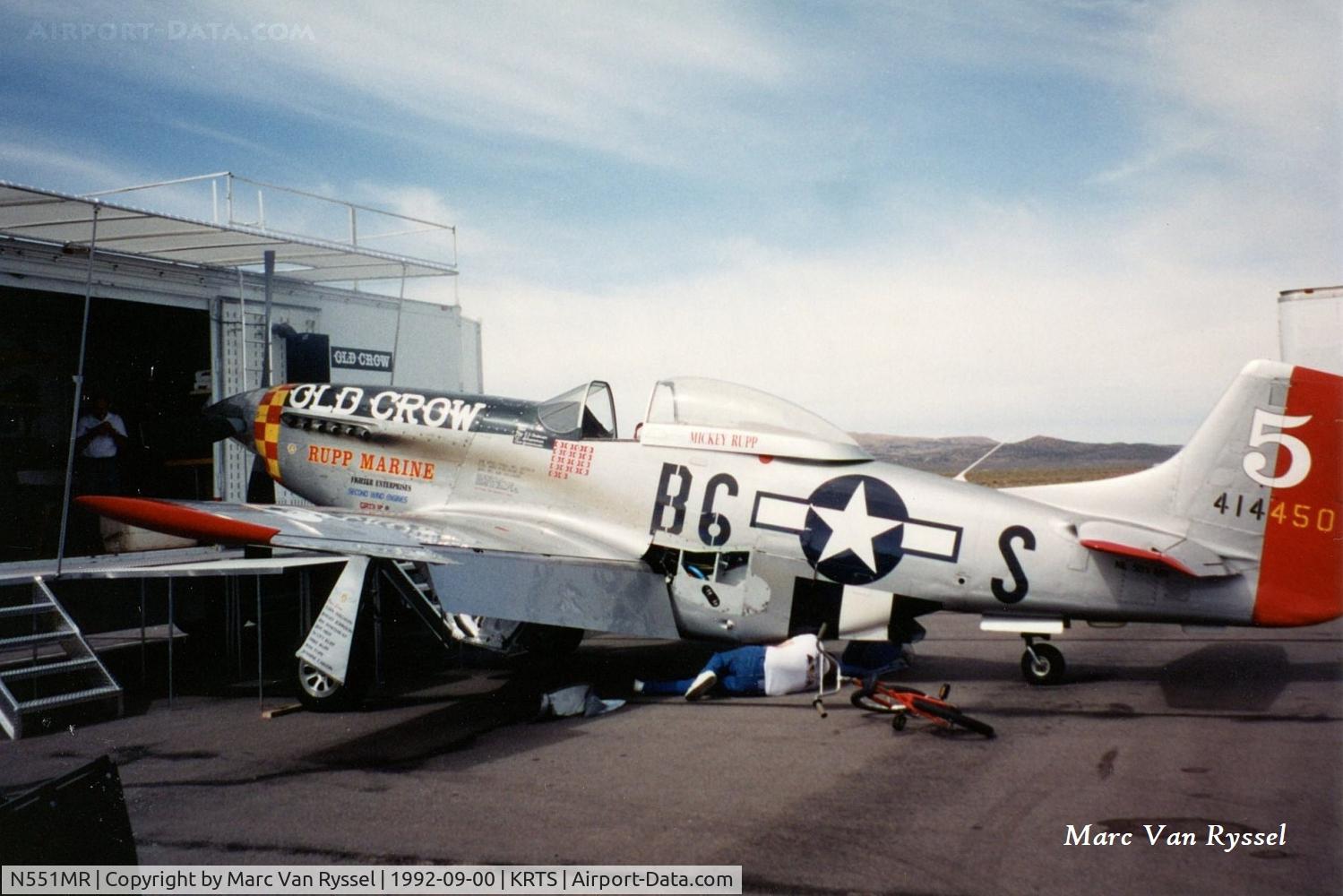 N551MR, 1945 North American P-51D Mustang C/N 124-48206, #5  N551MR Old Crow was flown by Mickey Rupp at Reno Air Races in september 1992.