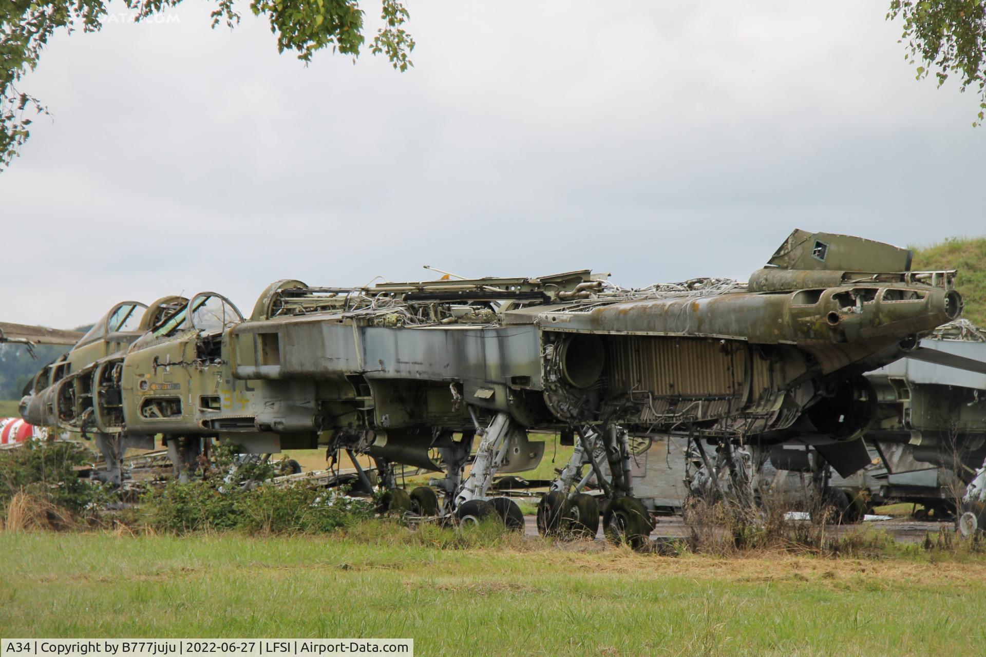 A34, Sepecat Jaguar A C/N A34, wreck at Saint-Dizier