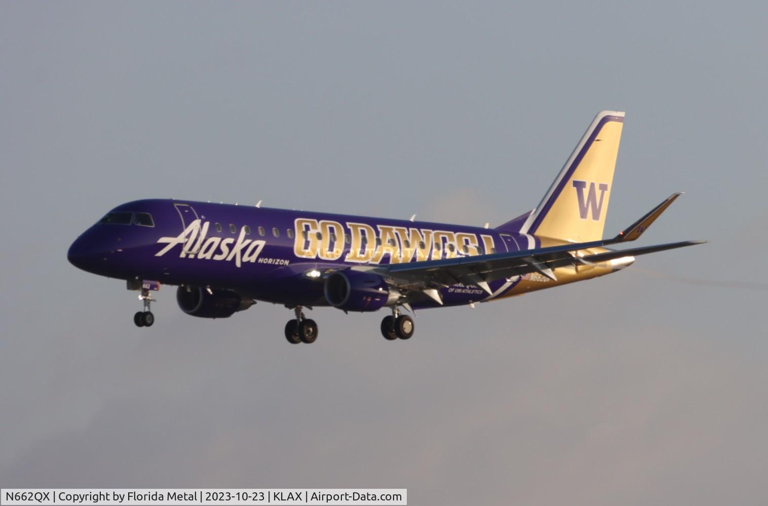 N662QX, 2023 Embraer ERJ-175LR C/N 17000956, QXE/ASA E175 Huskies zx SJC-LAX