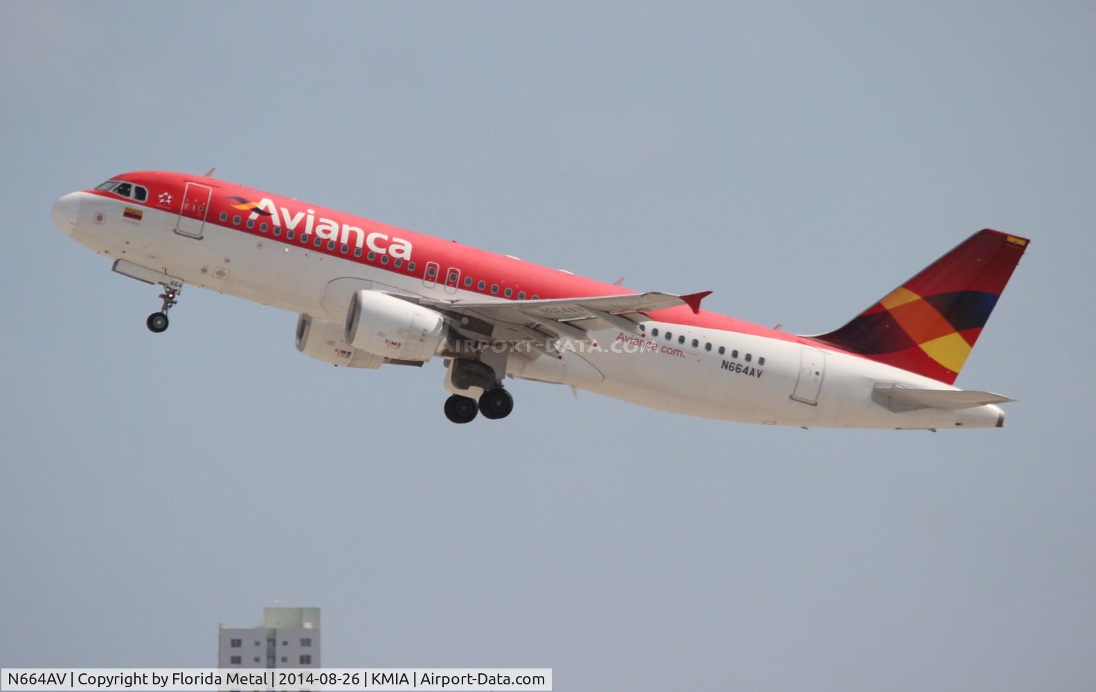 N664AV, 2008 Airbus A320-214 C/N 3664, AVA A320 zx MIA-MDE