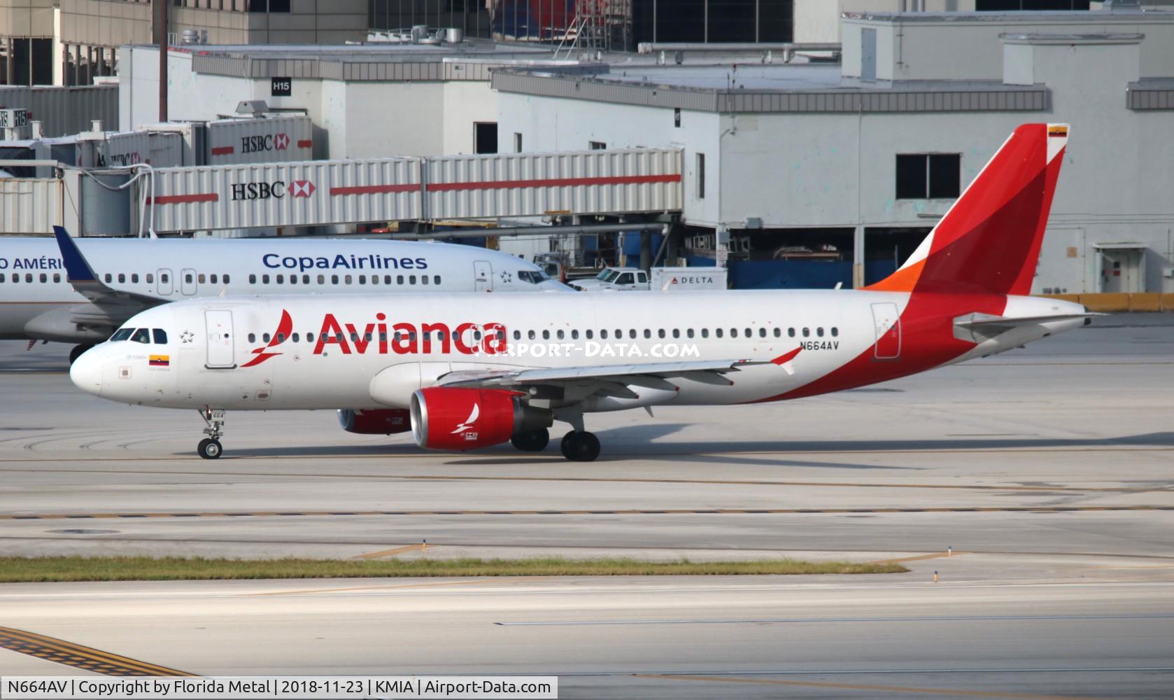 N664AV, 2008 Airbus A320-214 C/N 3664, AVA A320 zx MIA-SAL