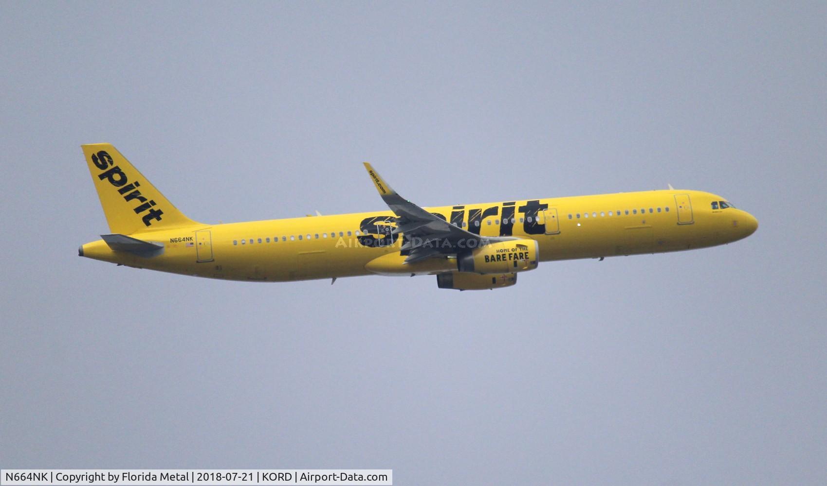 N664NK, 2016 Airbus A321-231 C/N 7021, NKS A321 zx ORD-LAS