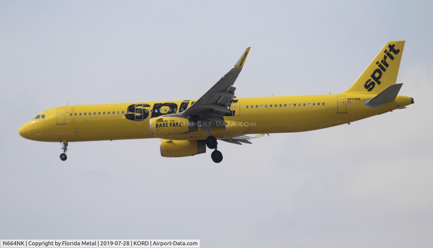 N664NK, 2016 Airbus A321-231 C/N 7021, NKS A321 zx LAX-ORD