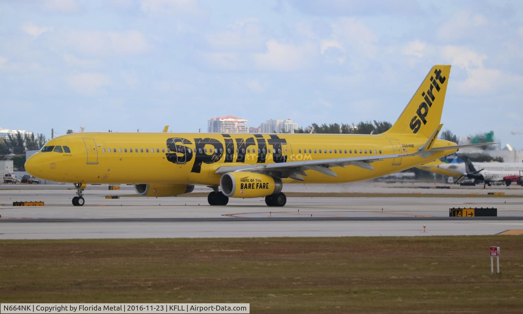 N664NK, 2016 Airbus A321-231 C/N 7021, NKS A321 zx FLL-LGA