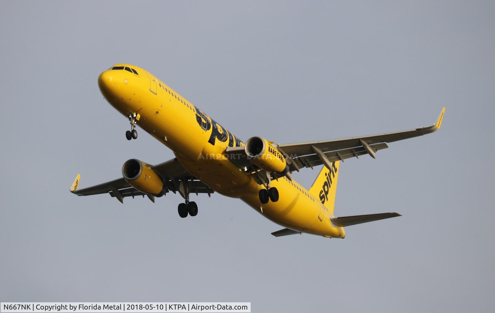 N667NK, 2016 Airbus A321-231 C/N 7058, NKS A321 zx CUN/MMUN - TPA