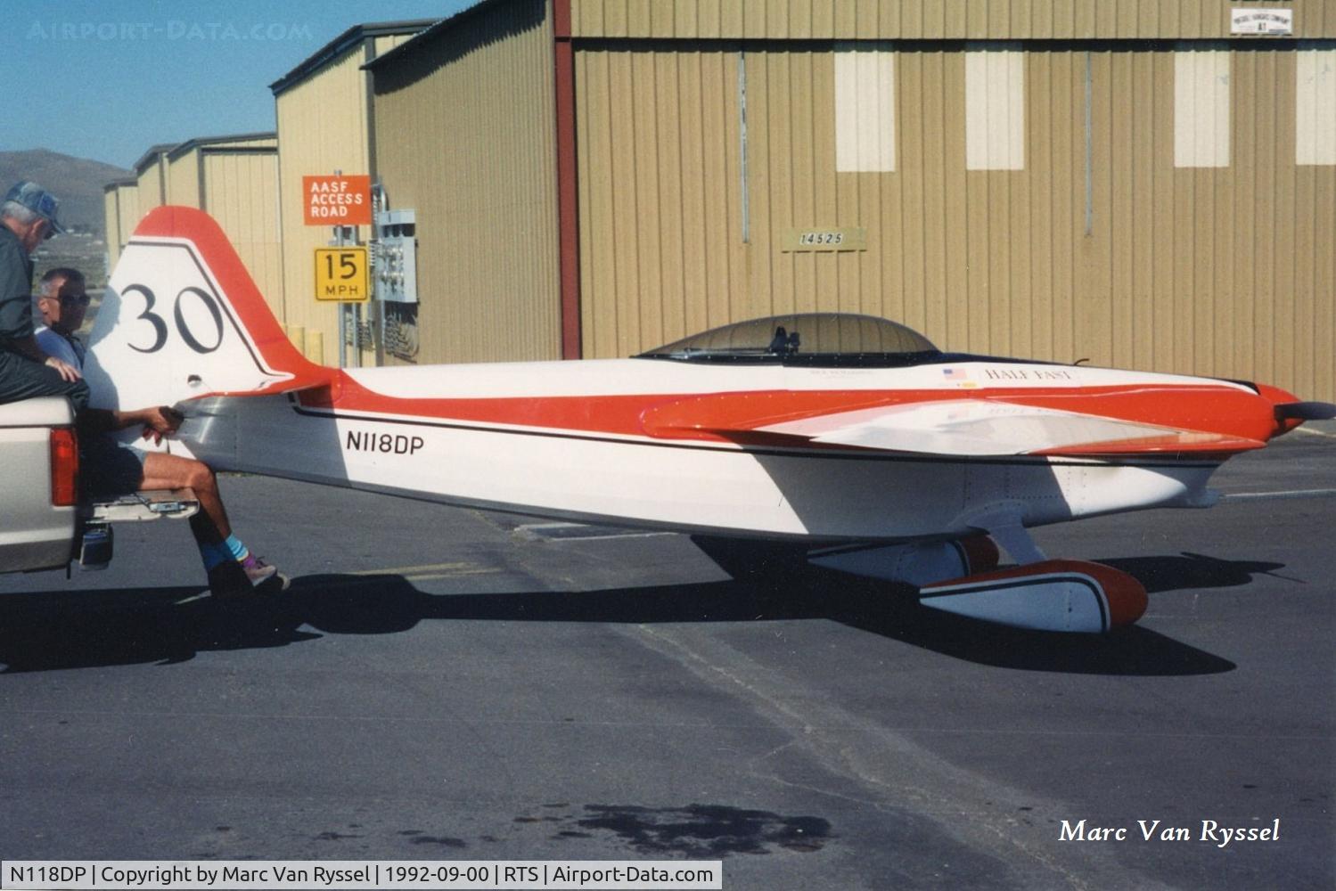 N118DP, 1983 Prouty Donald Shoestring K10 C/N 51, #30  N118DP was flown by Bryan Richardson at the Reno Air Races in september 1992.