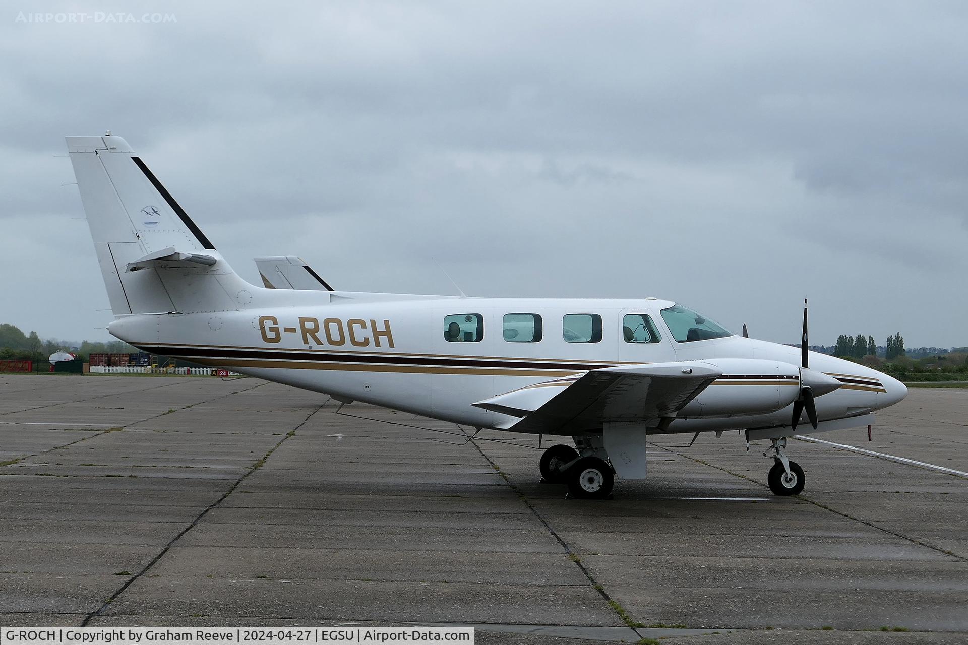 G-ROCH, Cessna T303 Crusader Crusader C/N T30300129, Parked at Duxford.