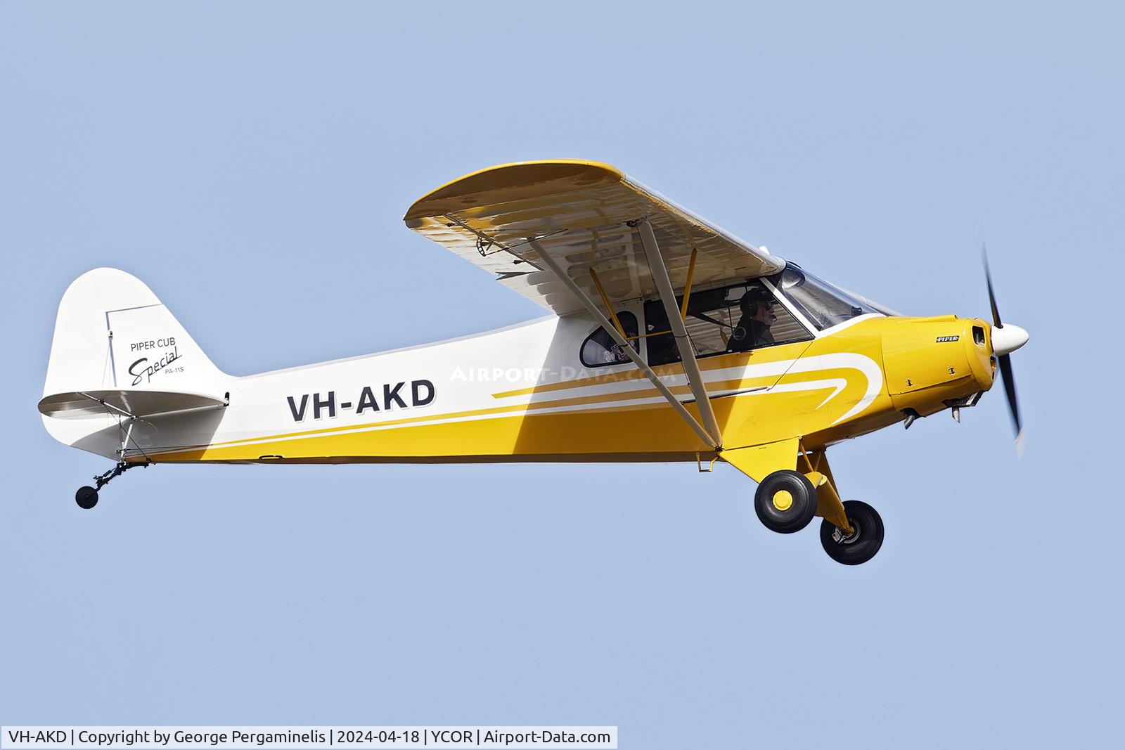 VH-AKD, 1949 Piper PA-11S Cub Special C/N 11-894, Antique Aeroplane Association of Australia National Fly-in 2024.