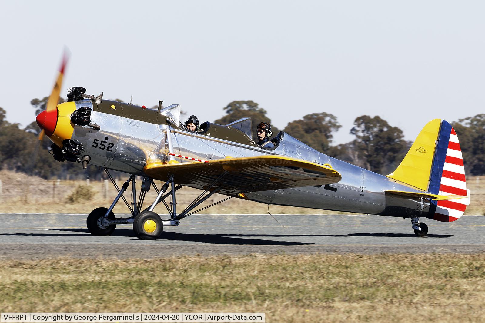 VH-RPT, 1941 Ryan PT-22 Recruit (ST3KR) C/N 1039, Antique Aeroplane Association of Australia National Fly-in 2024.
