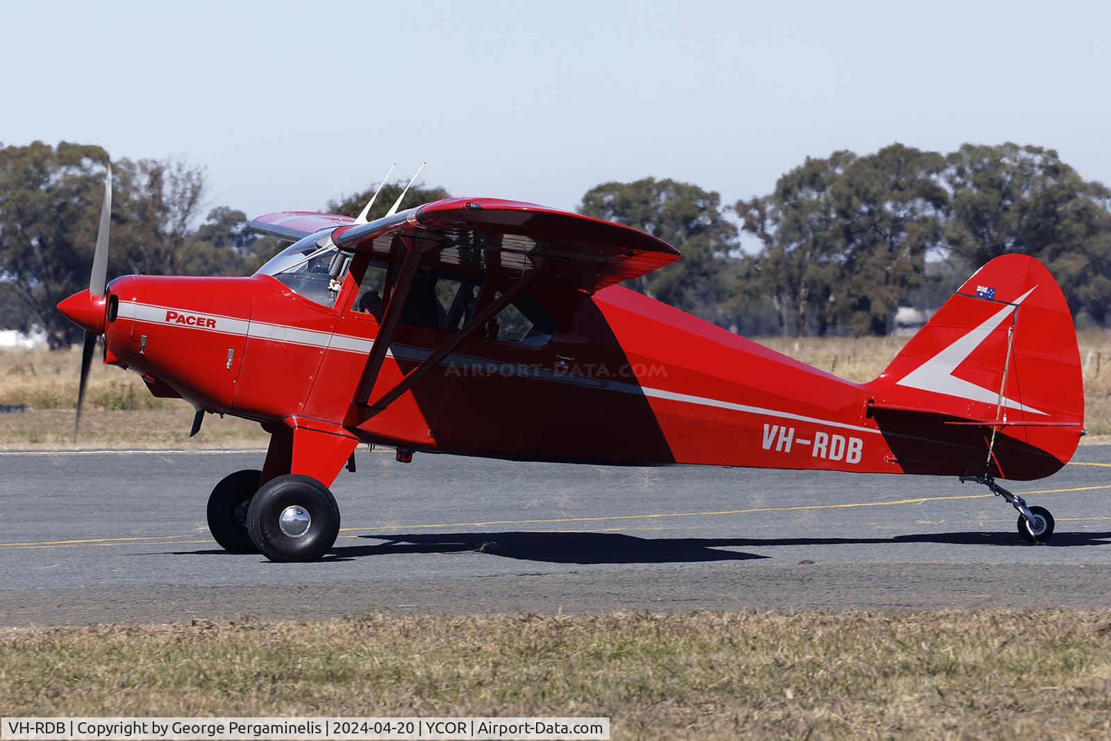 VH-RDB, 1957 Piper PA-22-150 C/N 22-5401, Antique Aeroplane Association of Australia National Fly-in 2024.