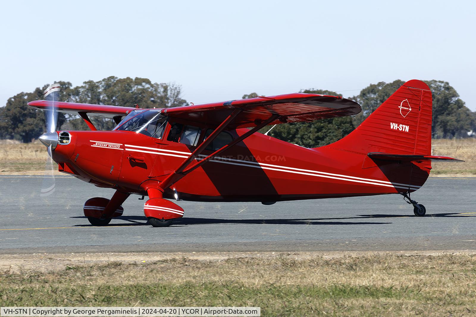 VH-STN, 1948 Stinson 108-3 Voyager C/N 108-3-4267, Antique Aeroplane Association of Australia National Fly-in 2024.