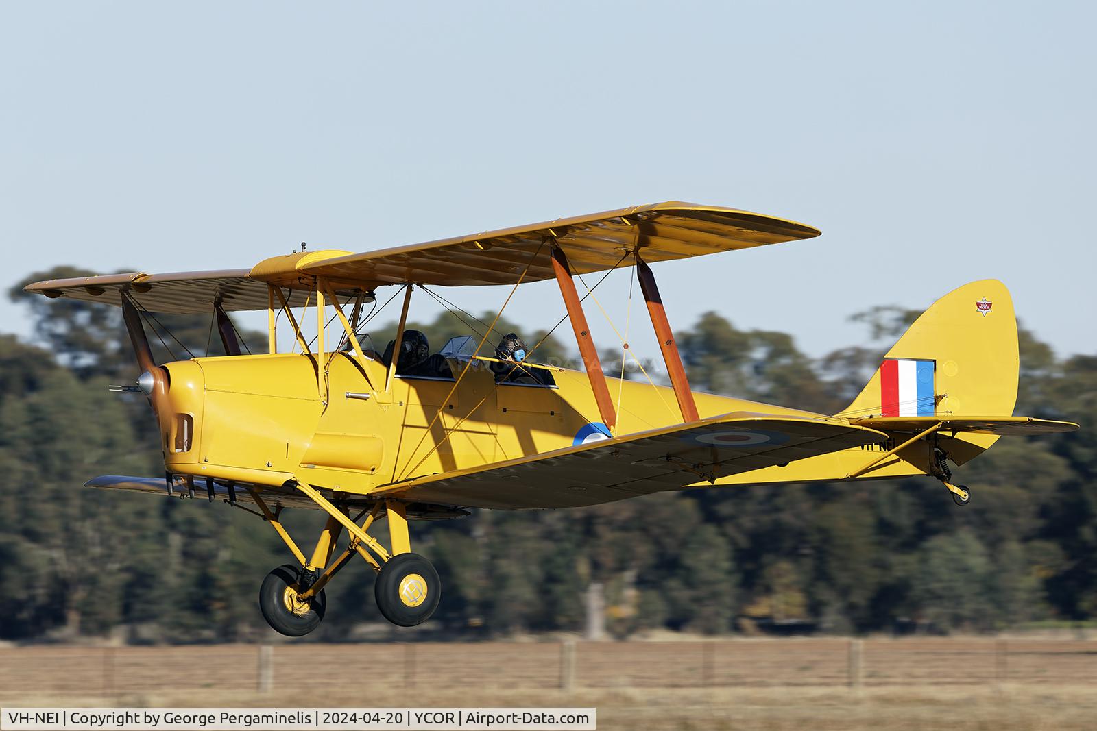 VH-NEI, 1940 De Havilland Australia DH-82A Tiger Moth C/N DHA167, Antique Aeroplane Association of Australia National Fly-in 2024.