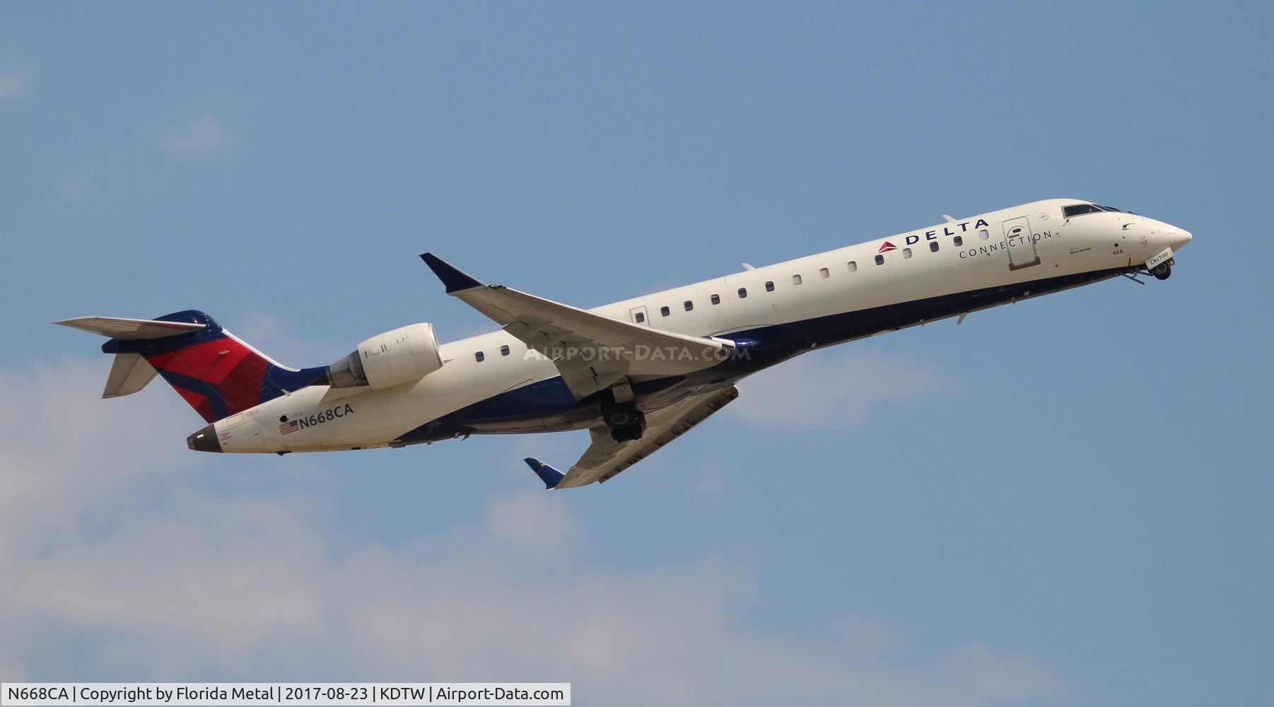 N668CA, 2004 Bombardier CRJ-700 (CL-600-2C10) Regional Jet C/N 10162, GJS/DAL CRJ7 zx DTW-PIT