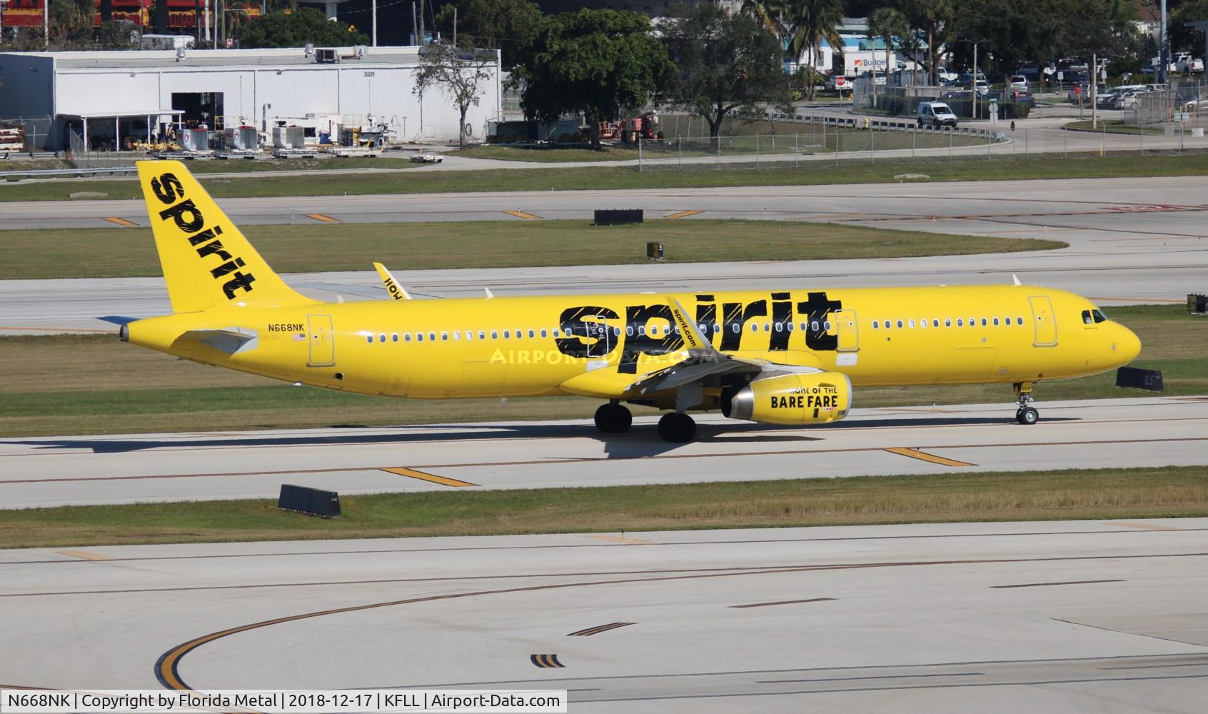 N668NK, 2016 Airbus A321-231 C/N 7135, NKS A321 zx FLL-DFW
