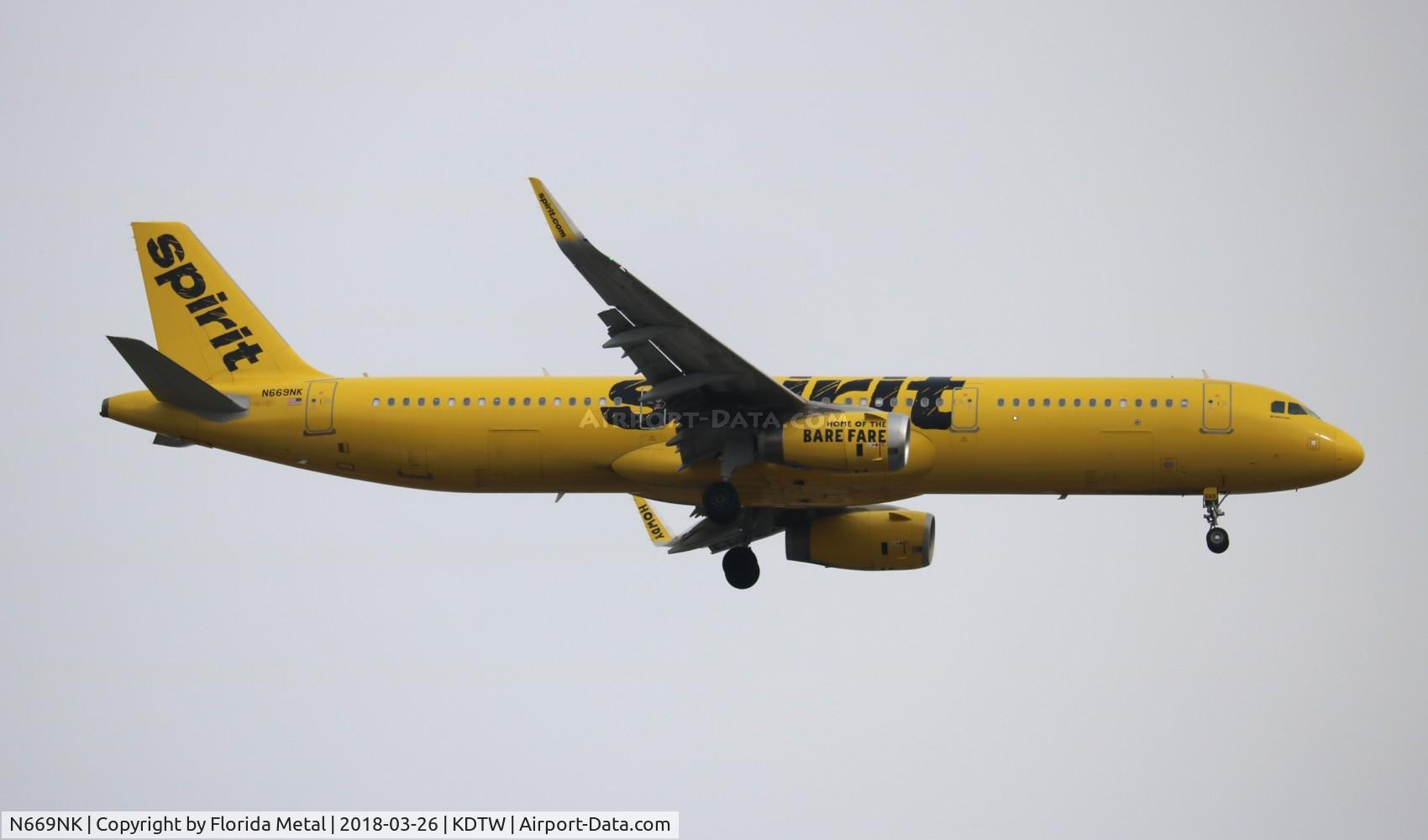 N669NK, 2016 Airbus A321-231 C/N 7296, NKS A321 zx RSW-DTW