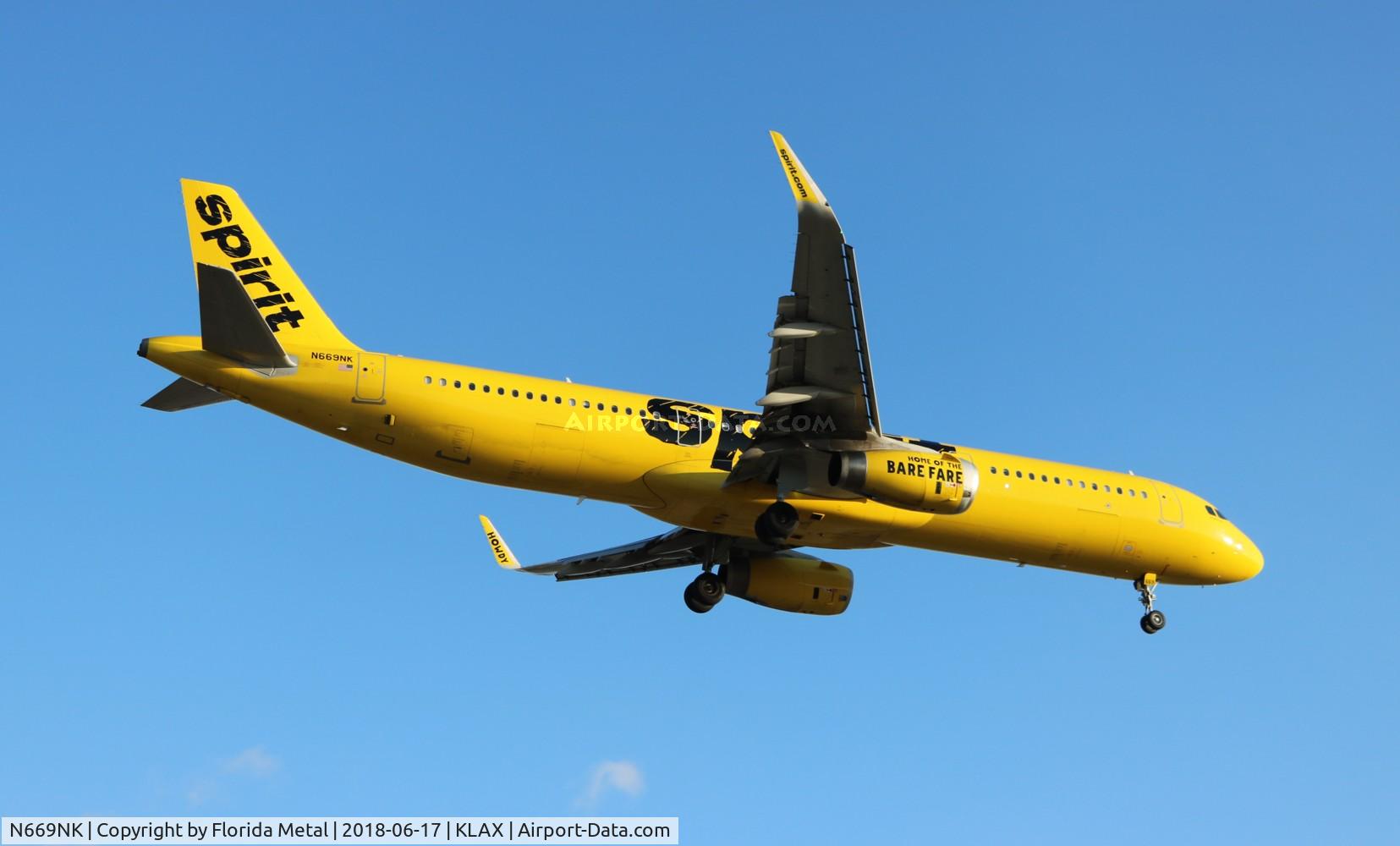 N669NK, 2016 Airbus A321-231 C/N 7296, NKS A321 zx ORD-LAX