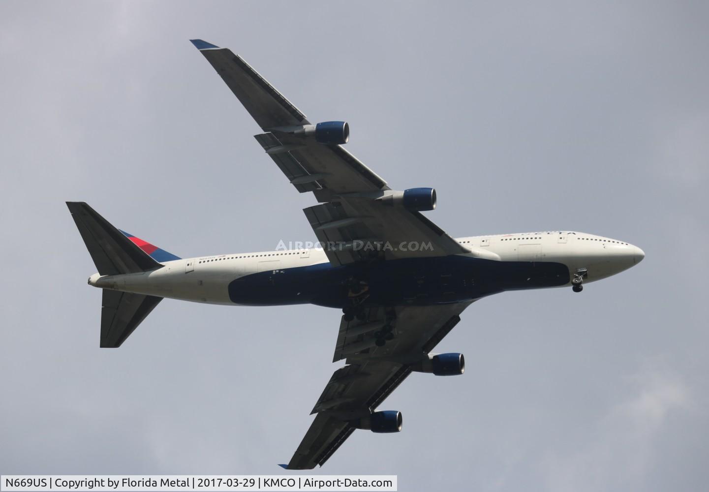 N669US, 1990 Boeing 747-451 C/N 24224, DAL 744 zx DTW-MCO spring break run
