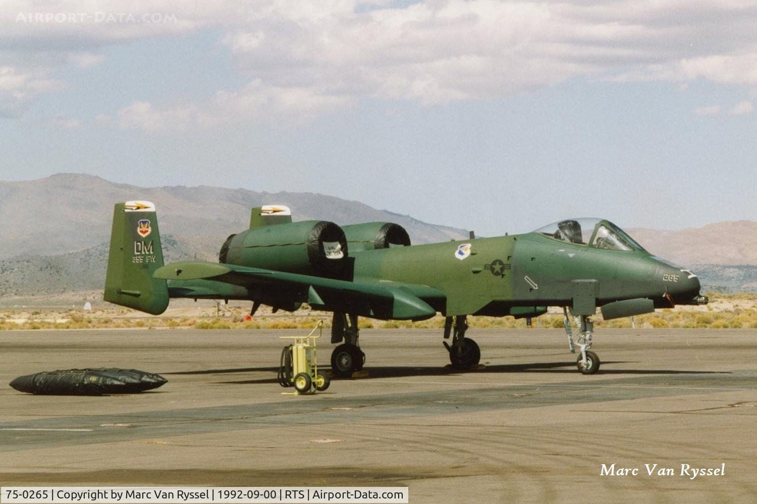 75-0265, 1975 Fairchild Republic A-10A Thunderbolt II C/N A10-0014, At Reno Air Races in sept.1992.