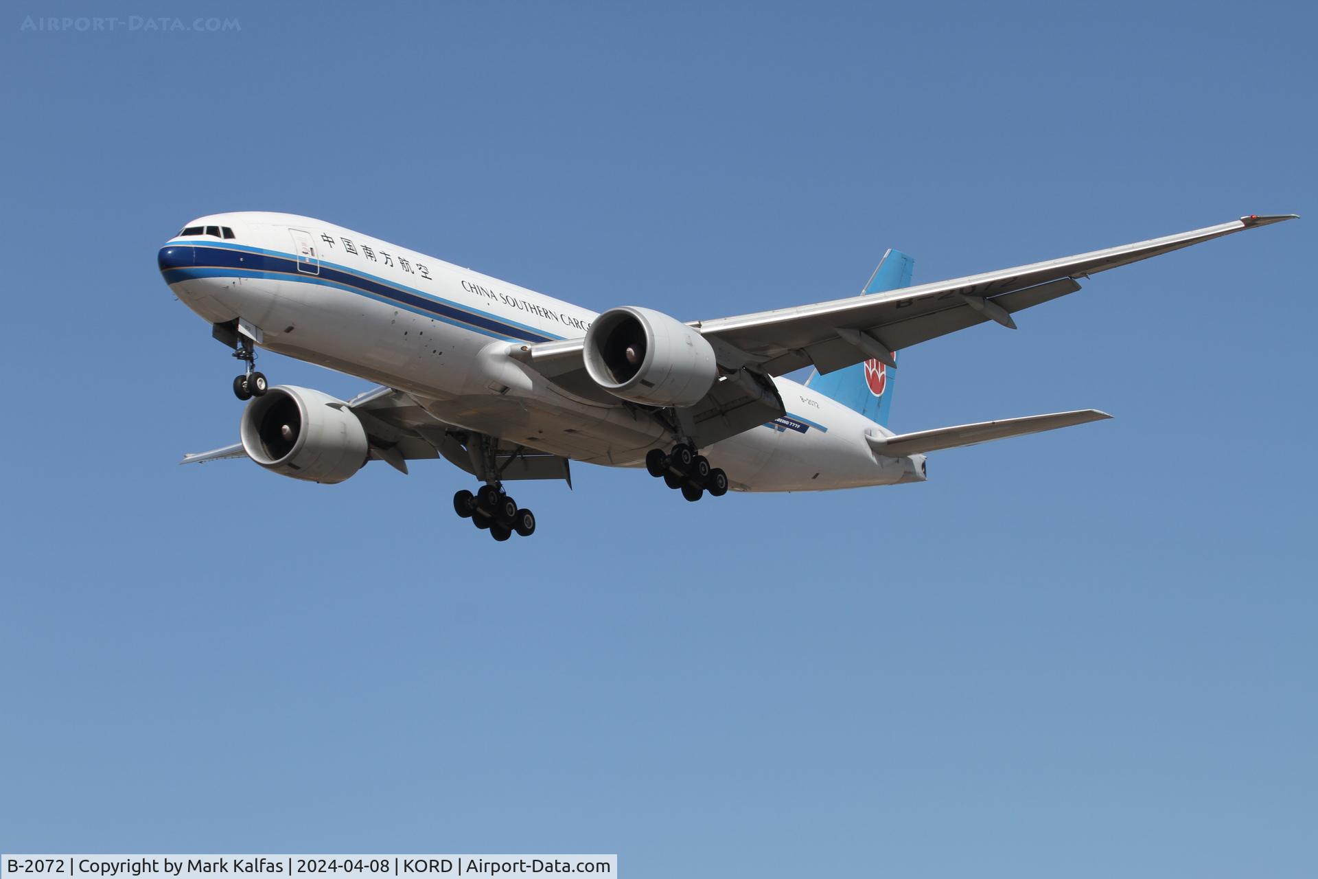 B-2072, 2009 Boeing 777-F1B C/N 37310, B77L China Southern Cargo Boeing 777-F1B  B-2072 CSN427 PANC-KORD, arriving on 28C KORD