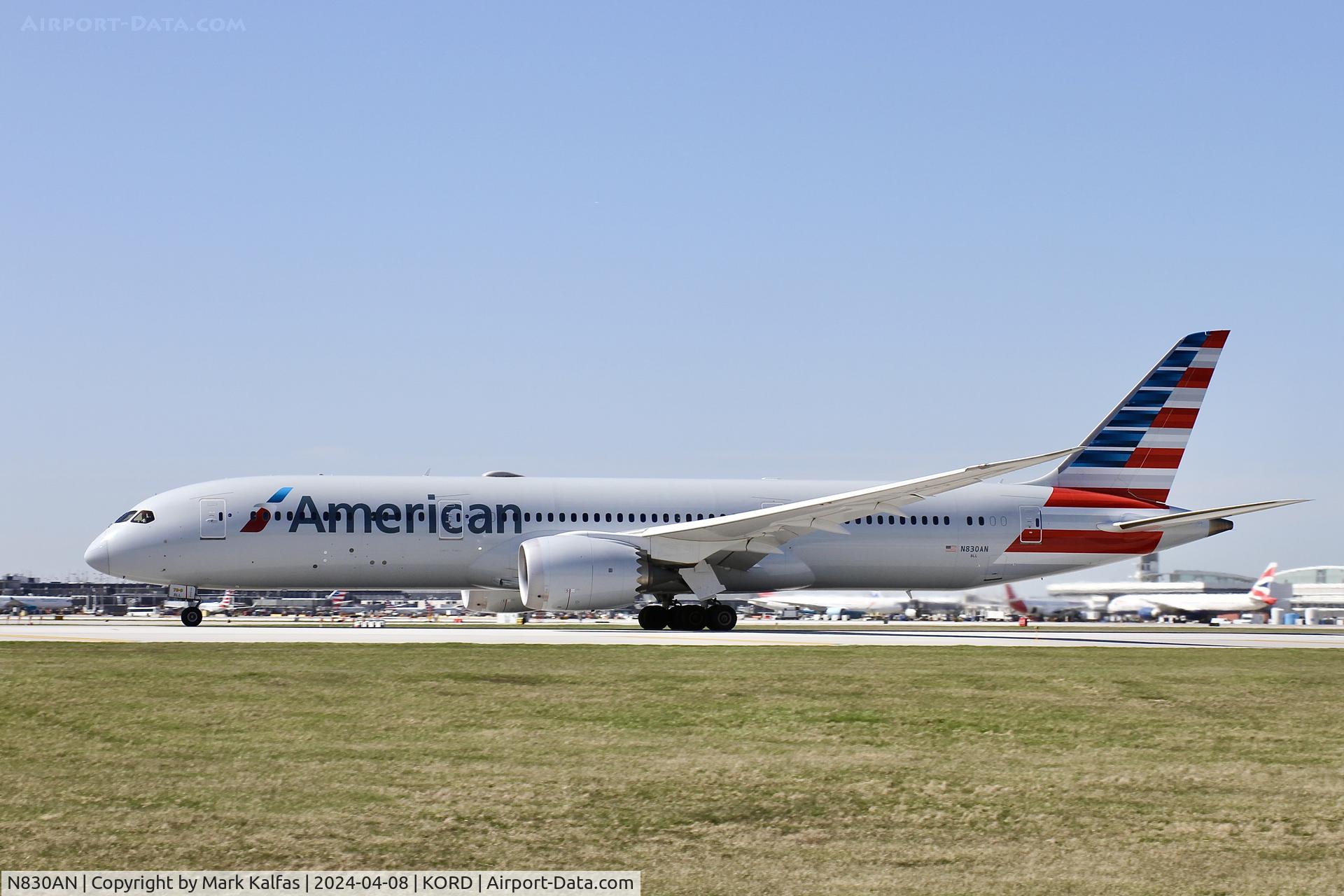 N830AN, 2017 Boeing 787-9 Dreamliner Dreamliner C/N 40650, B789 American Airlines BOEING 787-9 Dreamliner N830AN N830AN AAL2429 ORD-DFW, Departing 22L ORD