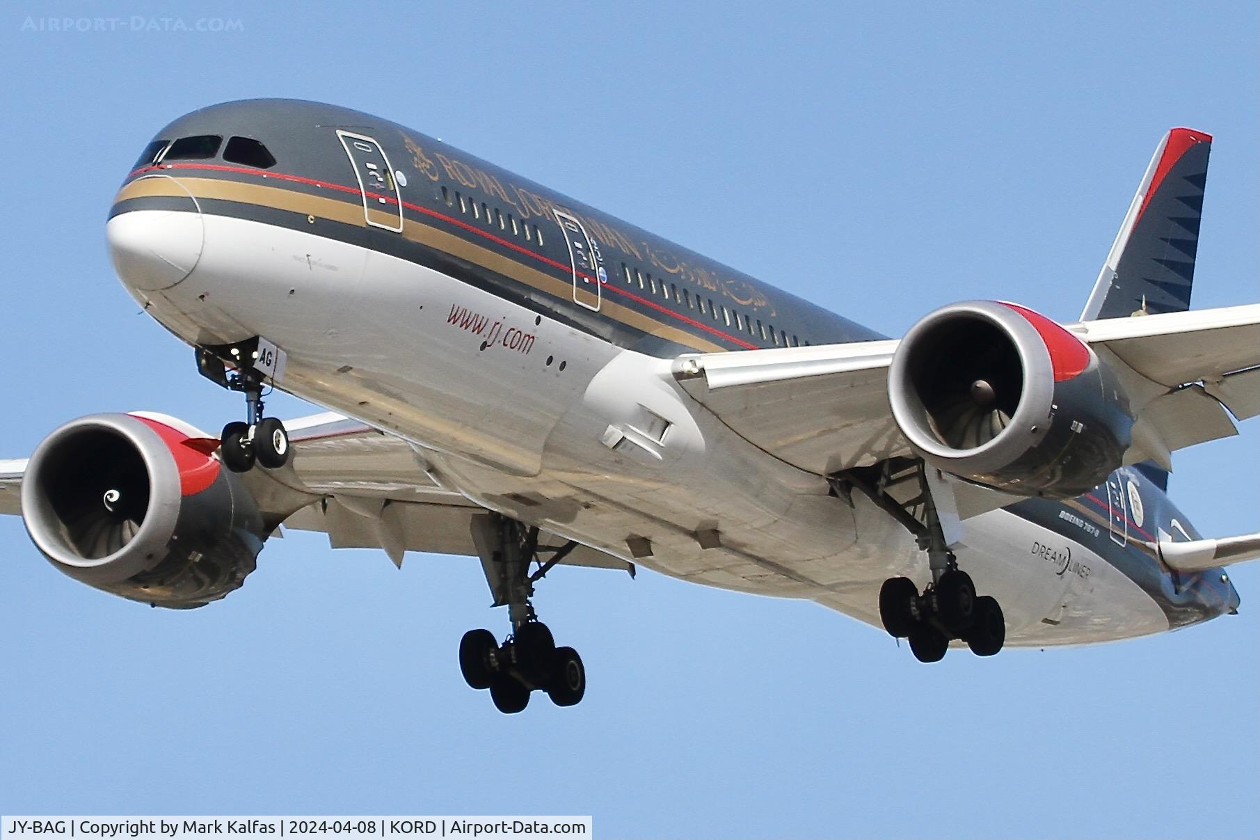 JY-BAG, 2016 Boeing 787-8 Dreamliner Dreamliner C/N 37984, B788 Royal Jordanian  Boeing 787-8 Dreamliner OJAI-KORD, landing 28C KORD