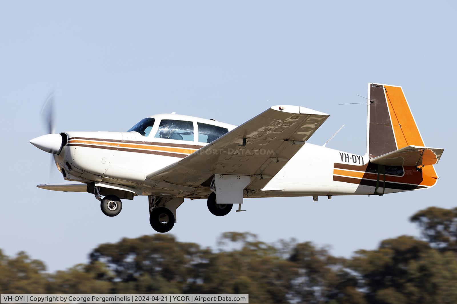 VH-OYI, 1968 Mooney M20C Ranger C/N 680095, Antique Aeroplane Association of Australia National Fly-in 2024.