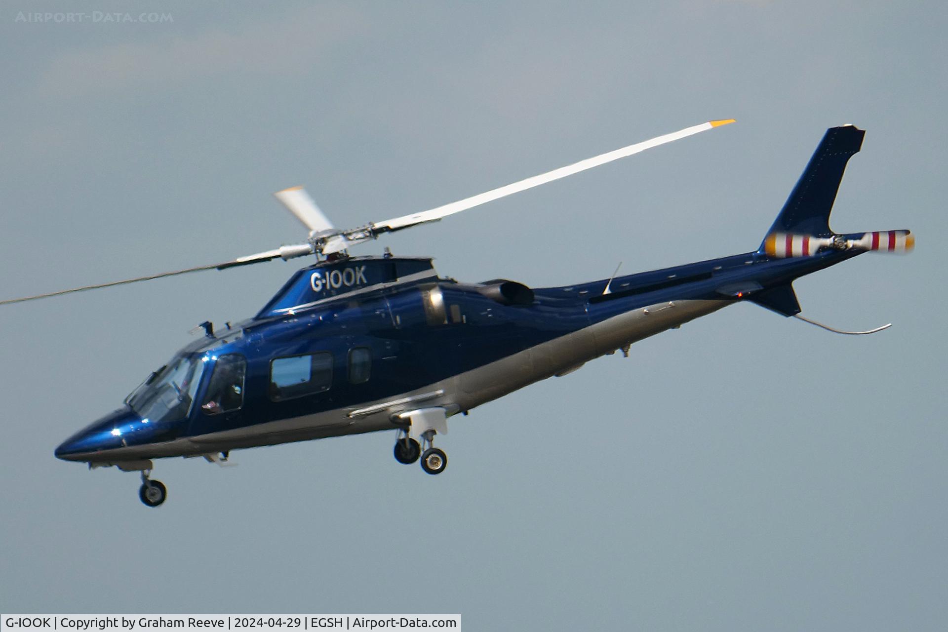 G-IOOK, 2007 Agusta A-109E Power C/N 11692, Departing from Norwich.