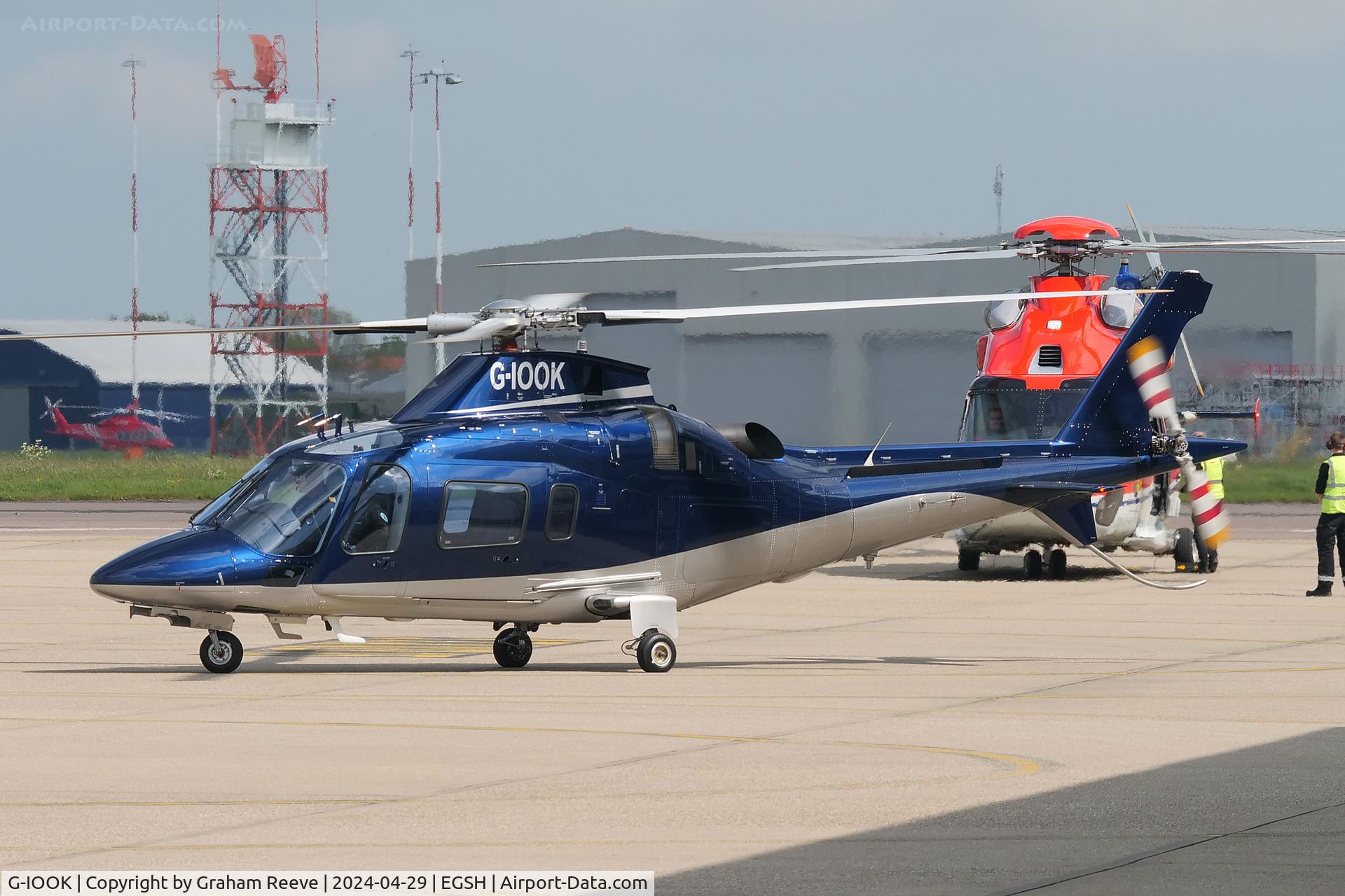 G-IOOK, 2007 Agusta A-109E Power C/N 11692, Departing from Norwich.