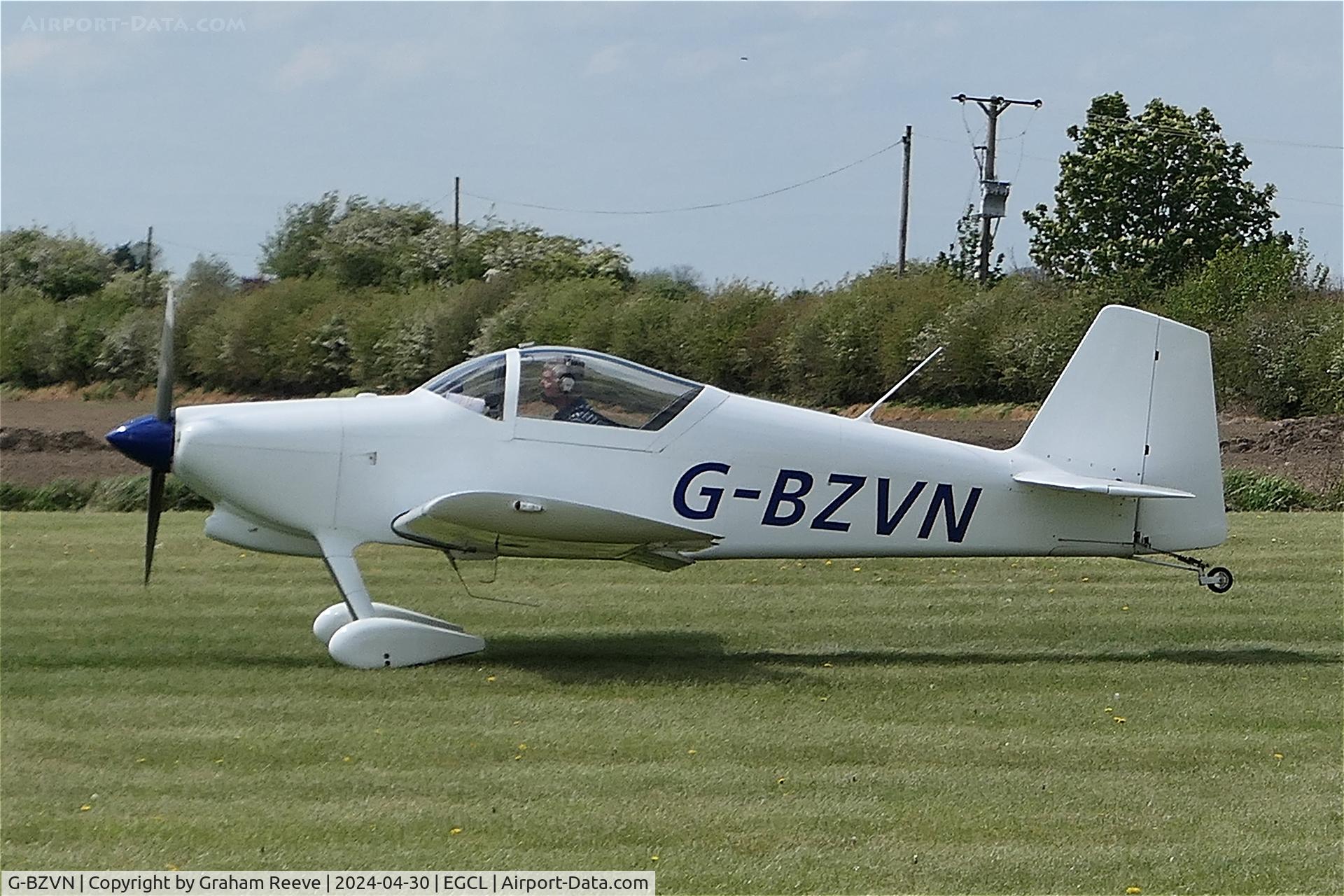 G-BZVN, 2001 Vans RV-6 C/N PFA 181A-13188, Departing from Fenland.