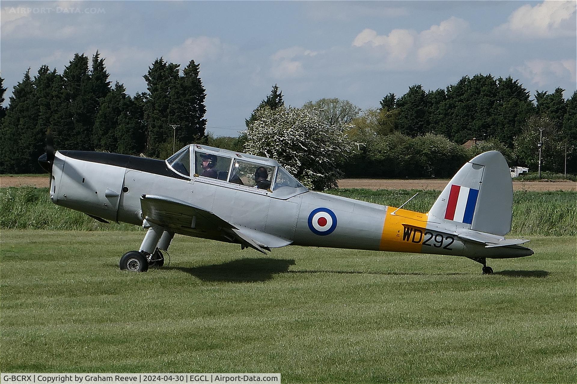 G-BCRX, 1950 De Havilland DHC-1 Chipmunk T.10 C/N C1/0232, Departing from Fenland.