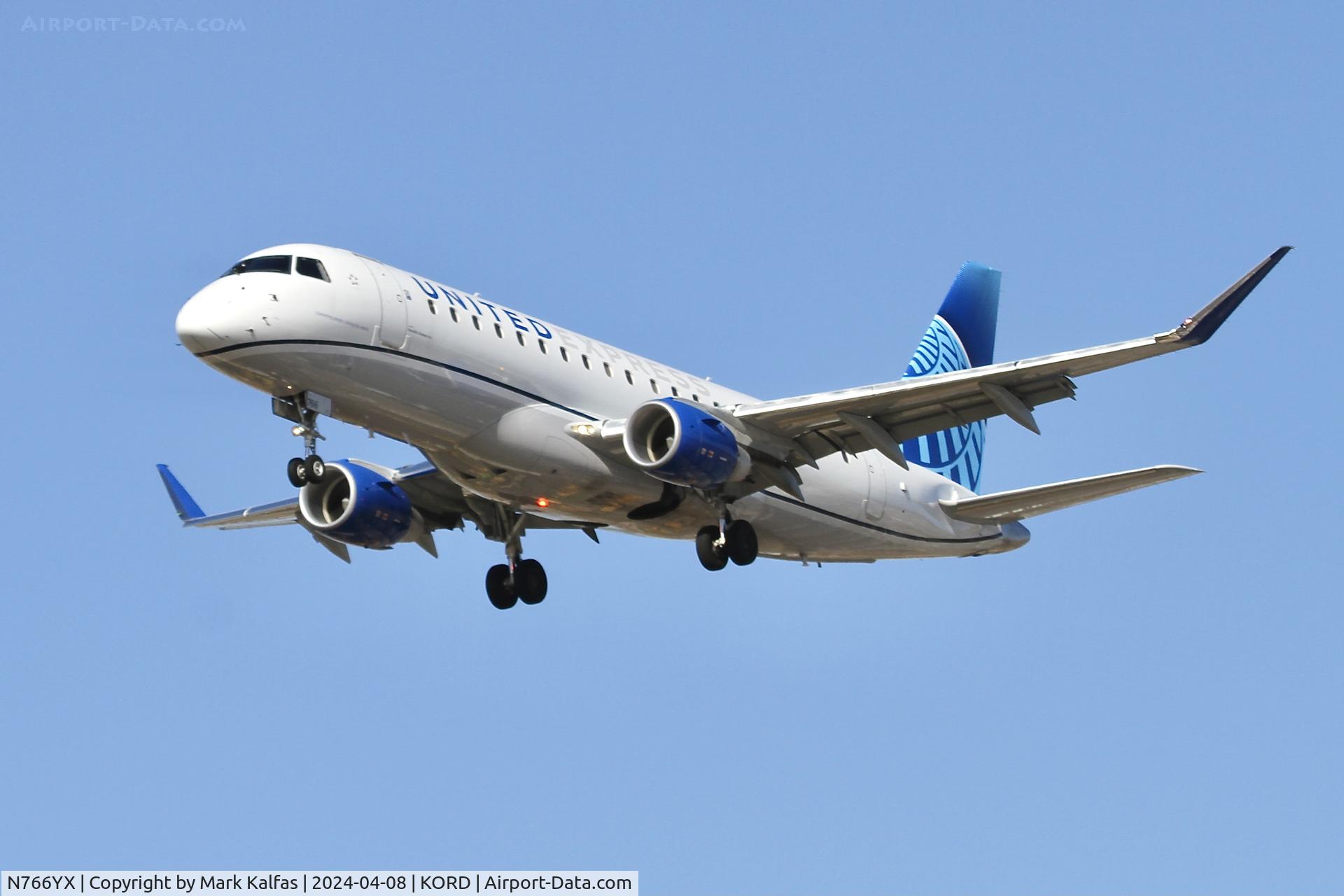 N766YX, 2023 Embraer ERJ170-200LR C/N 17000951, E75L Republic Airways/United Express Embraer 175LW N766YX RPA3568 STL-ORD