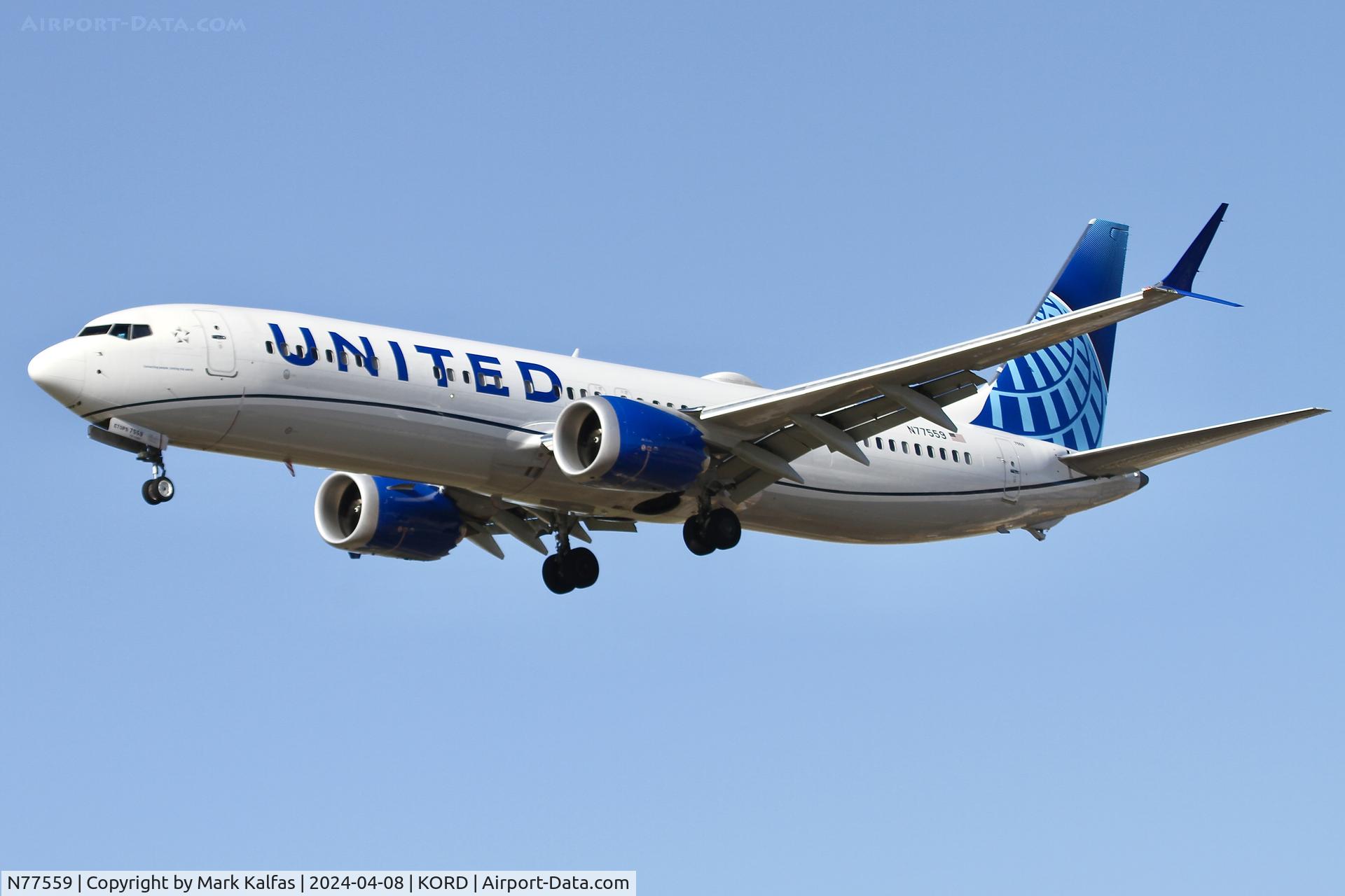 N77559, 2023 Boeing 737-9 MAX C/N 67183, B39M United Airlines Boeing 737-9 MAX N77559 UAL1006 LAS-ORD